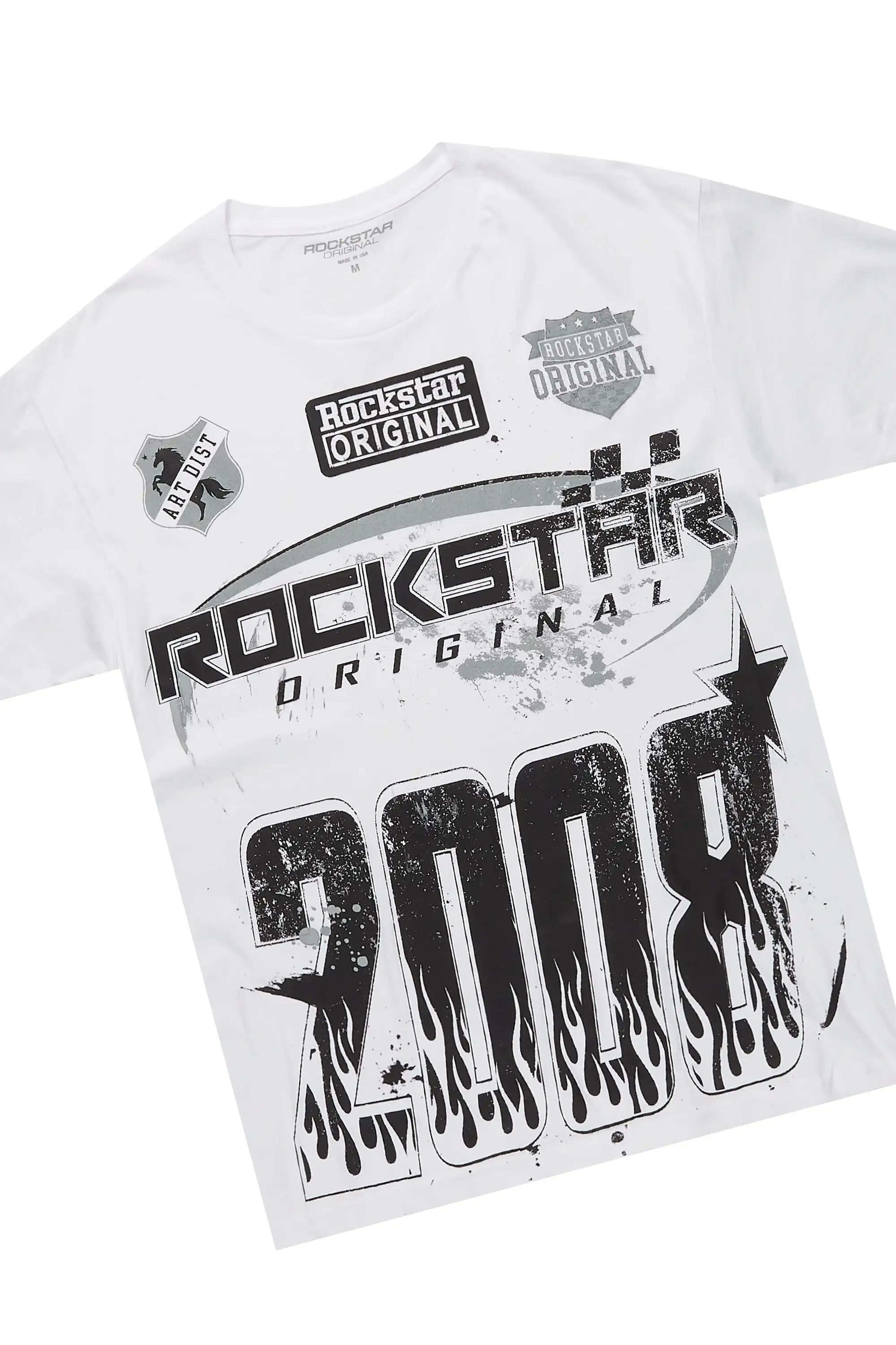 Esha White/Grey T-Shirt Short Set sold by Rockstar Original product image thumbnail 2