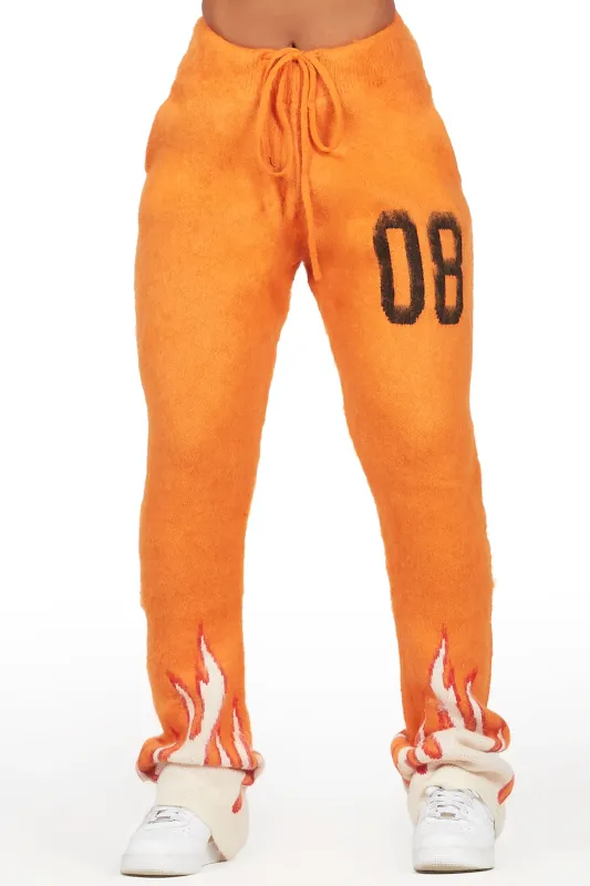 Della Orange Mohair Stacked Track Pant sold by Rockstar Original