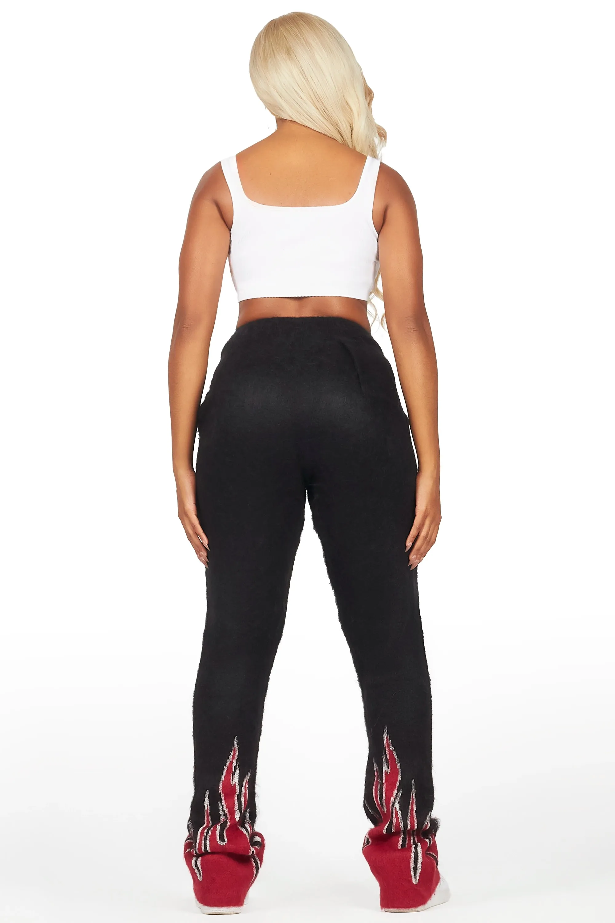 Della Black Mohair Stacked Track Pant sold by Rockstar Original product image thumbnail 5