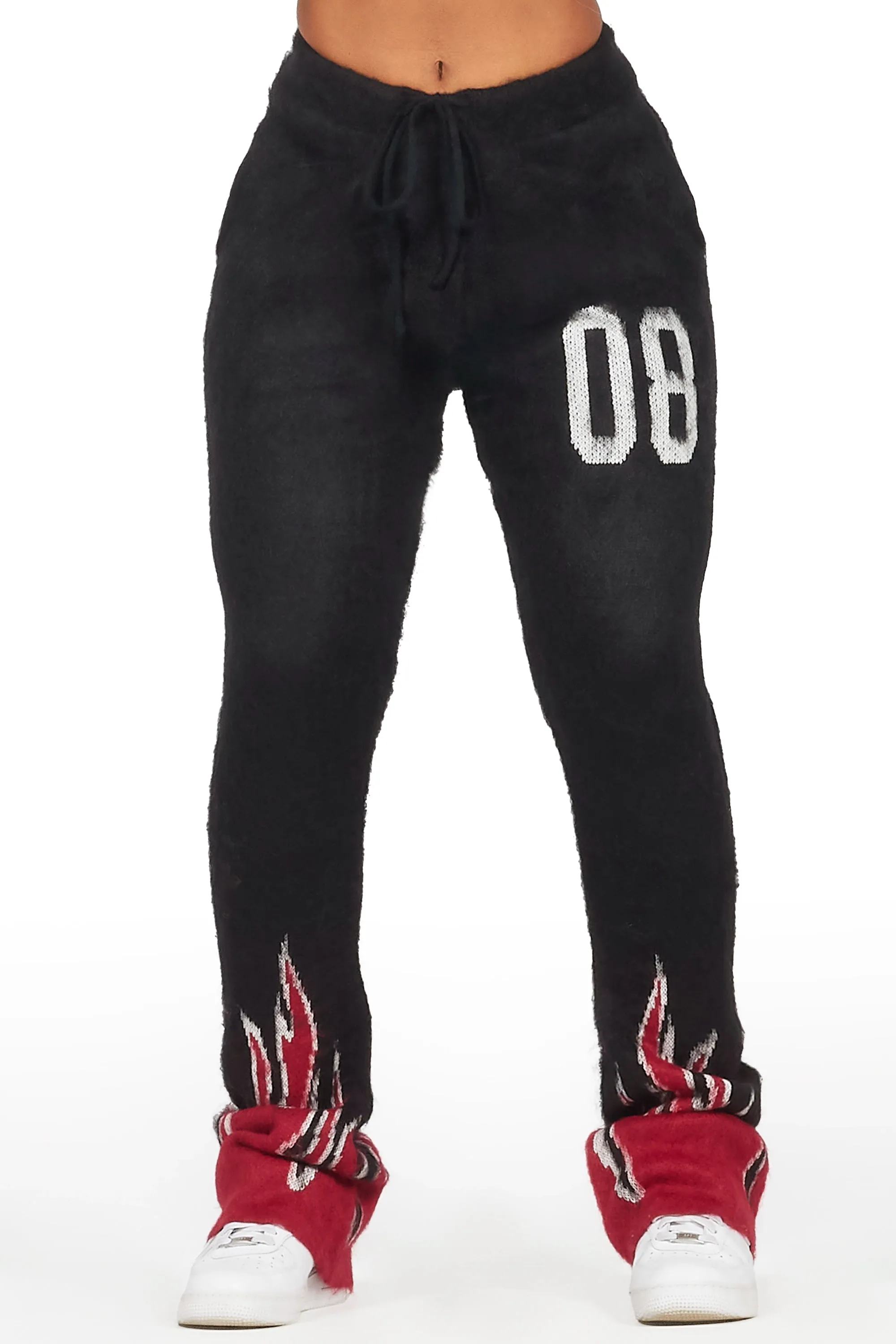 Della Black Mohair Stacked Track Pant sold by Rockstar Original