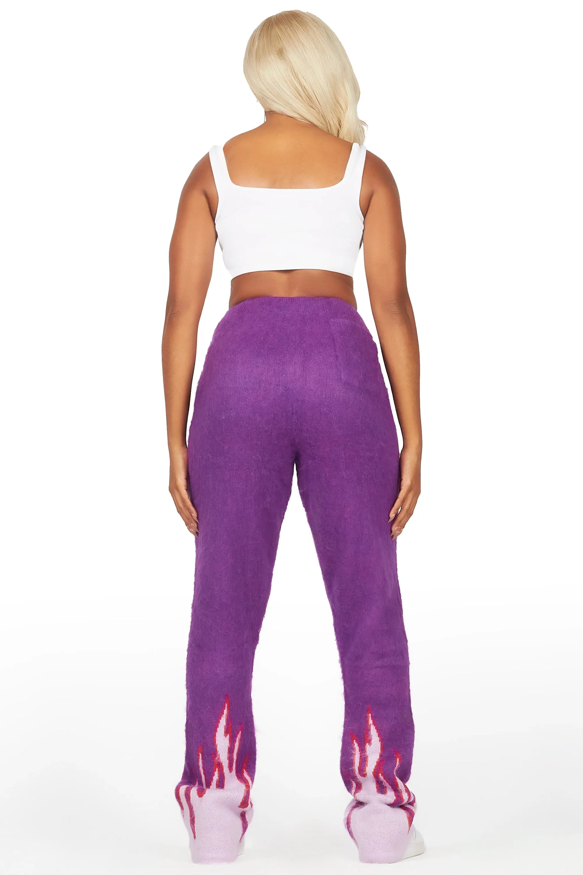 Della Purple Mohair Stacked Track Pant sold by Rockstar Original product image thumbnail 5