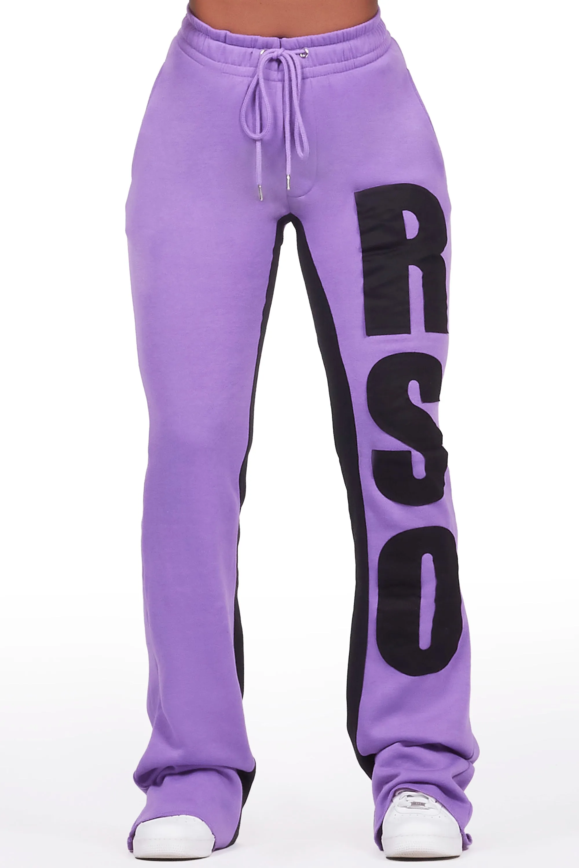 Juatica Purple Baggy Stacked Track Pant sold by Rockstar Original