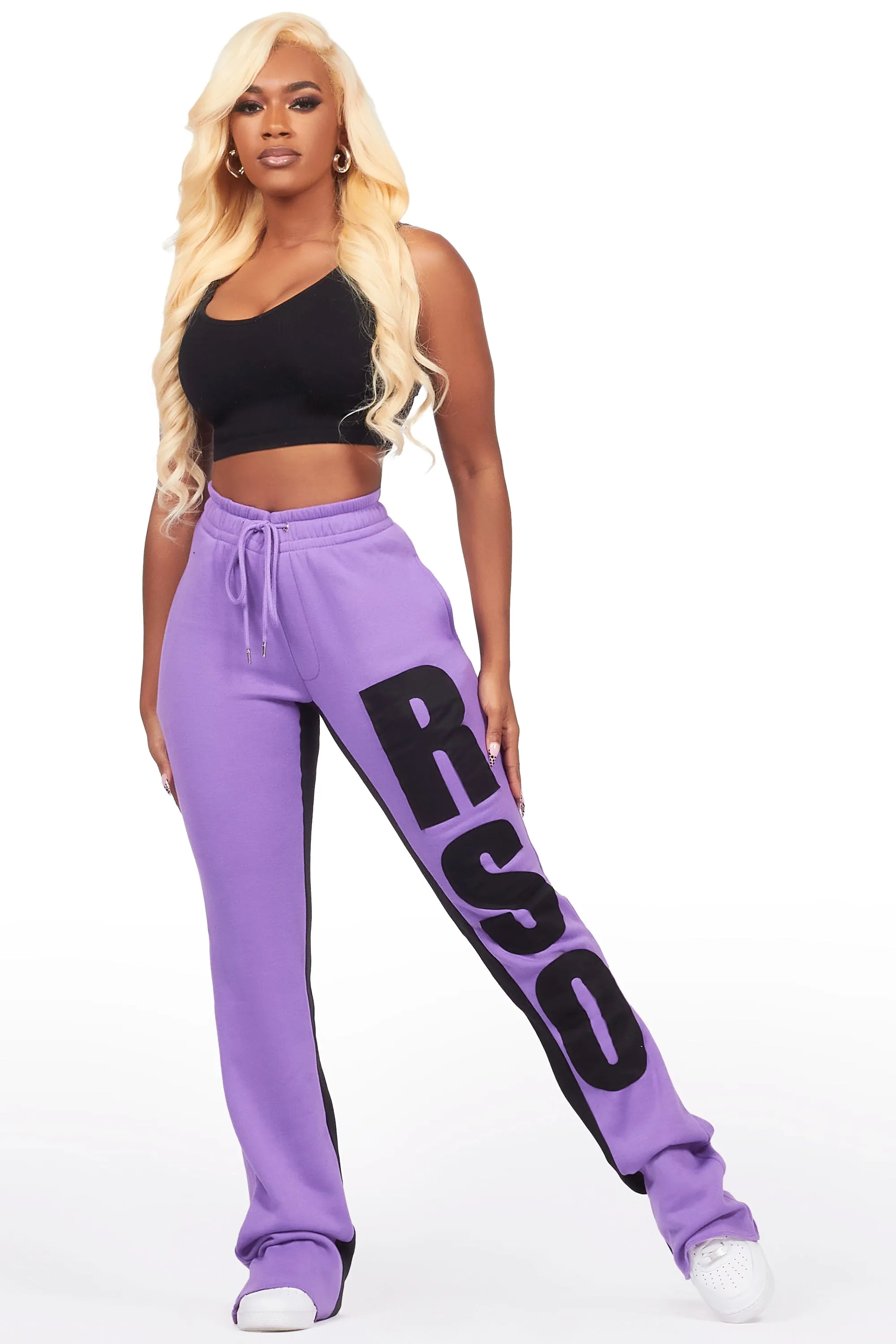 Juatica Purple Baggy Stacked Track Pant sold by Rockstar Original product image thumbnail 4