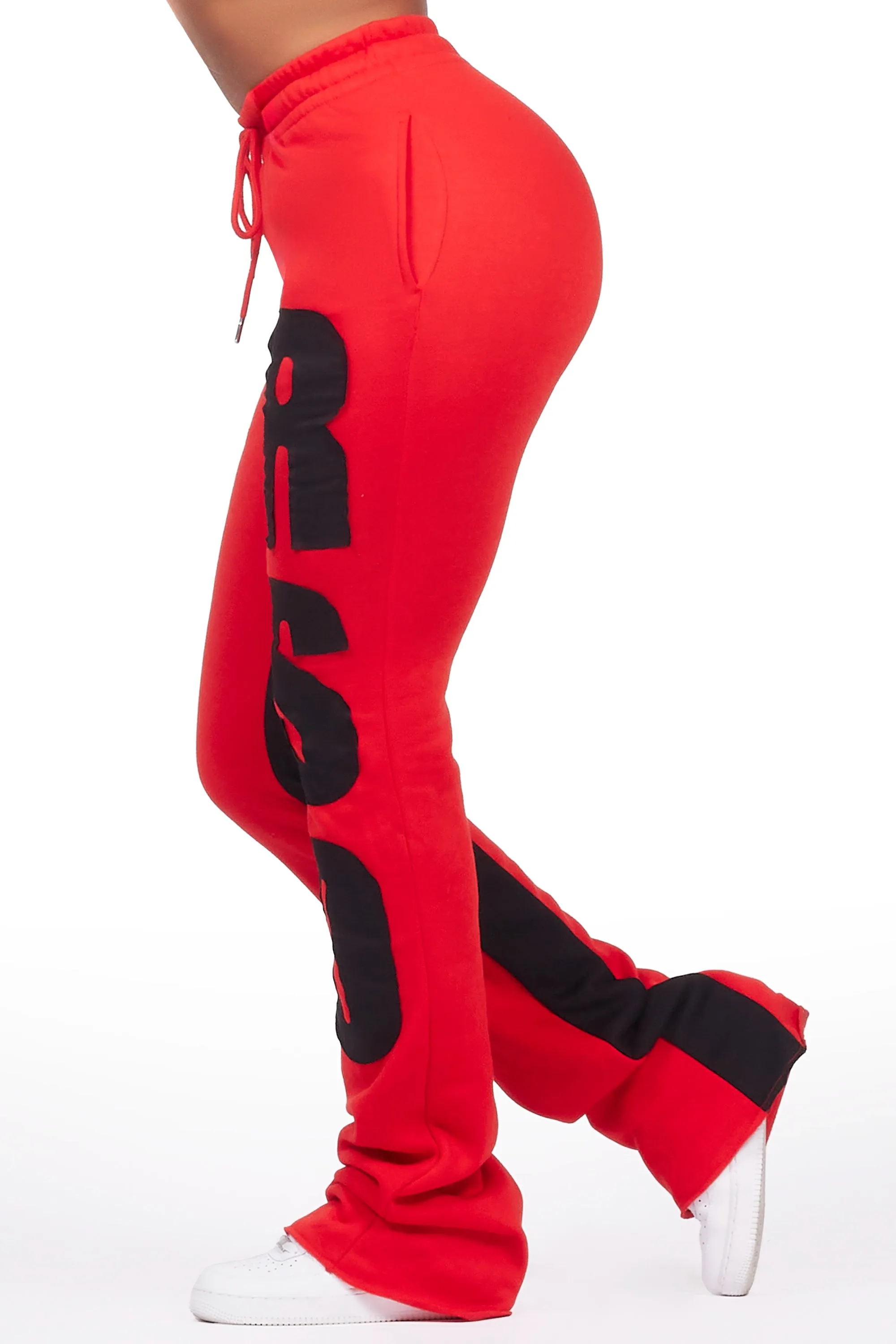 Juatica Red Baggy Stacked Track Pant sold by Rockstar Original product image thumbnail 3