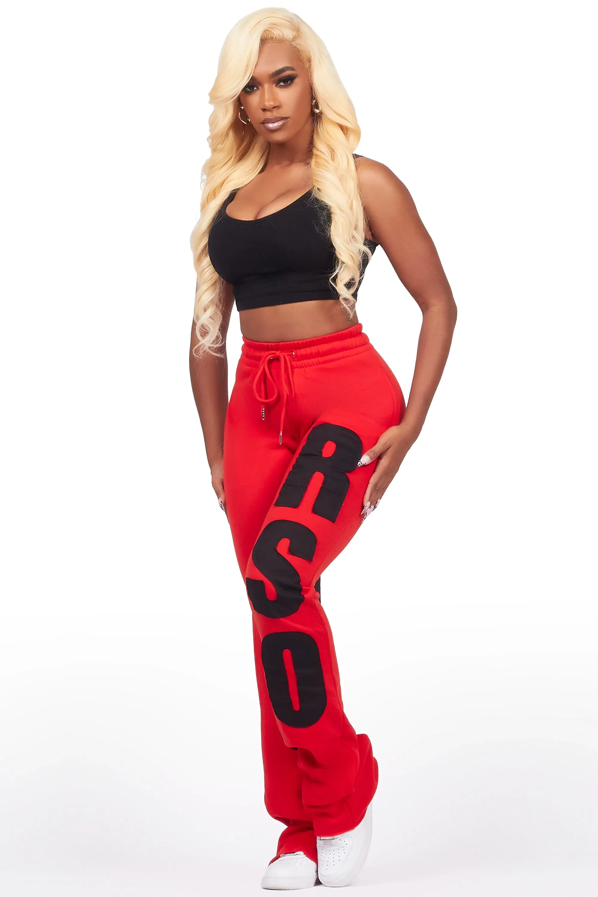 Juatica Red Baggy Stacked Track Pant sold by Rockstar Original product image thumbnail 4