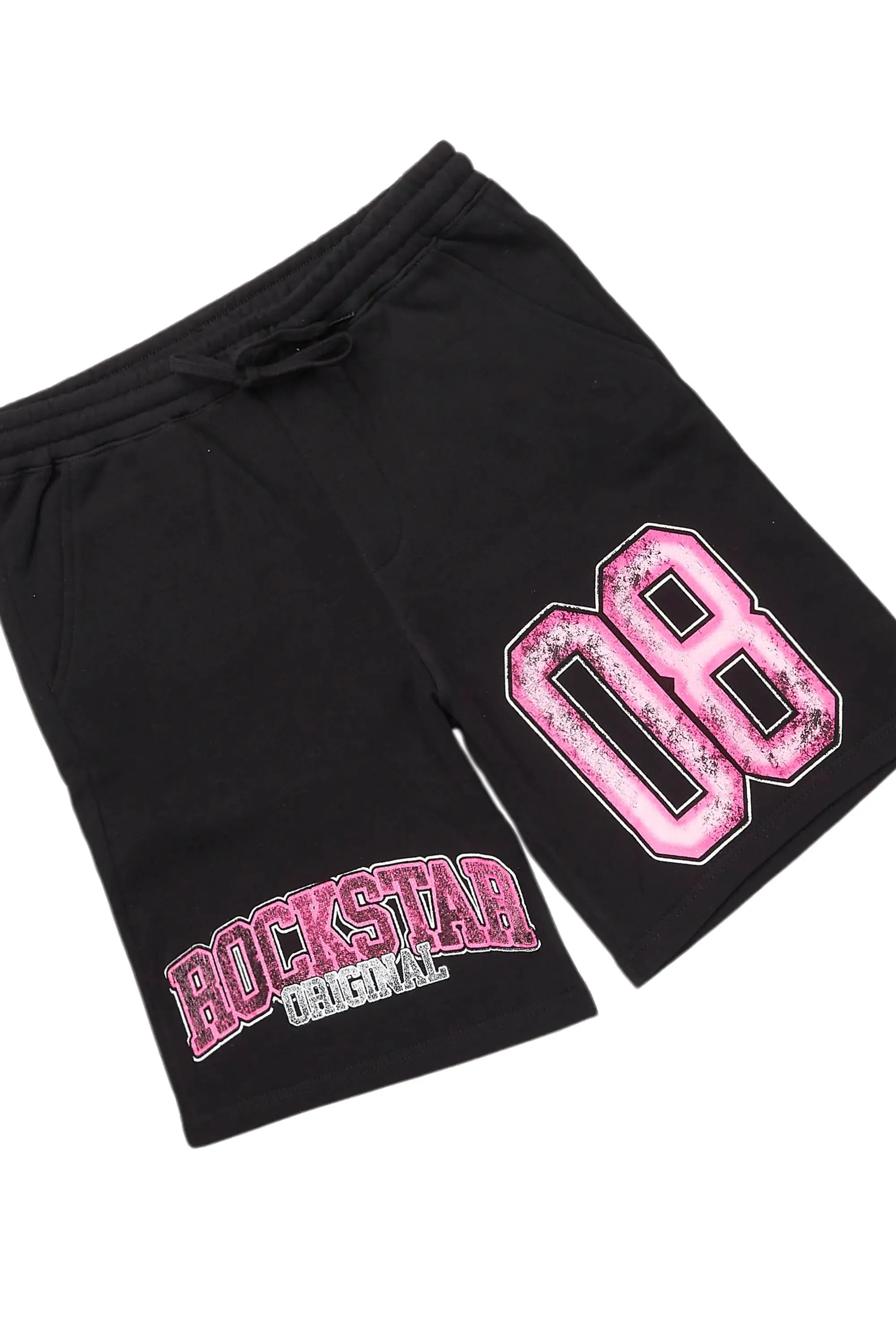 Fields Black/Pink Long Sleeve T-Shirt Short Set sold by Rockstar Original product image thumbnail 3
