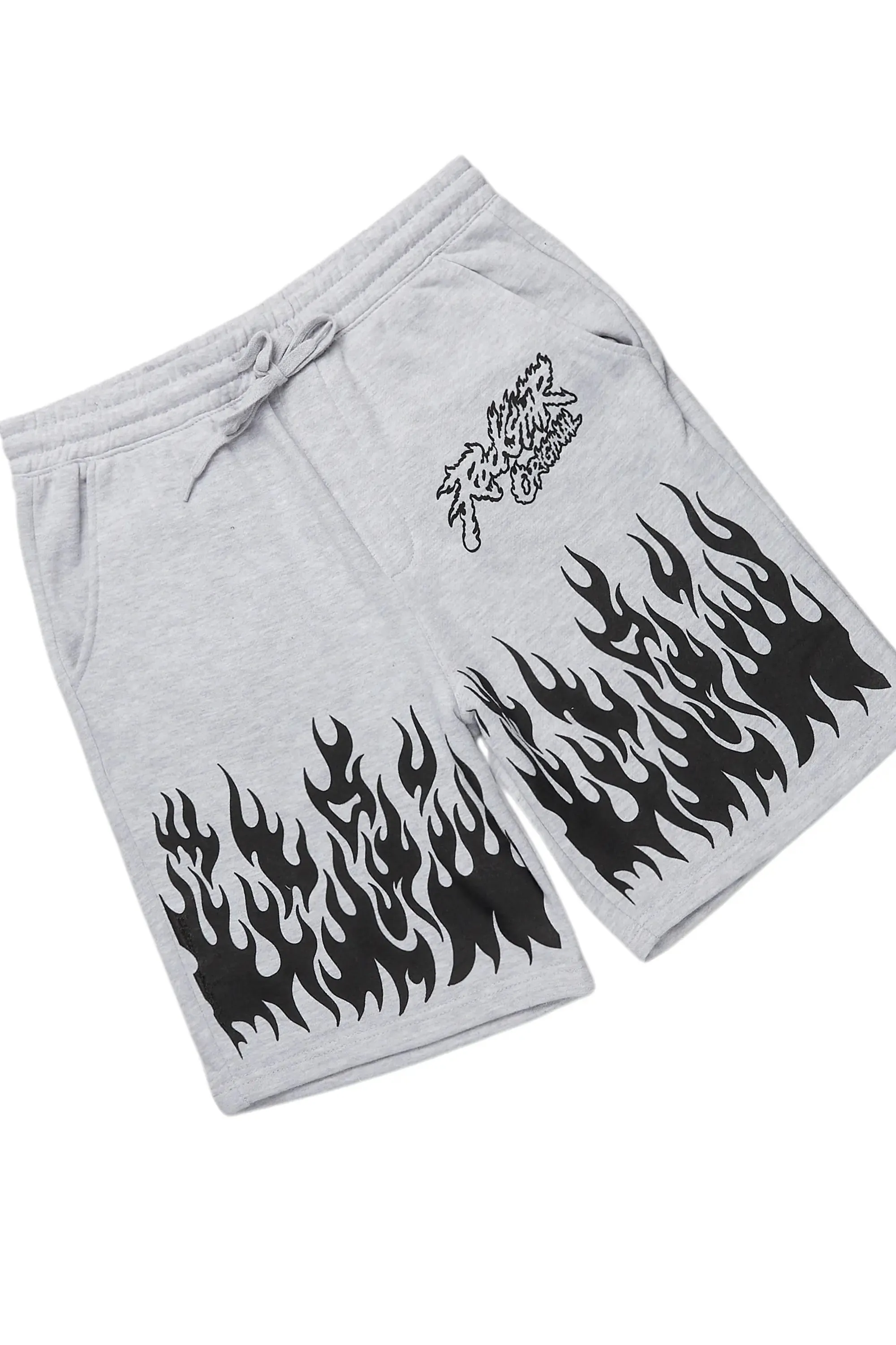 Bubble White/Grey Long Sleeve T-Shirt Short Set sold by Rockstar Original product image thumbnail 3