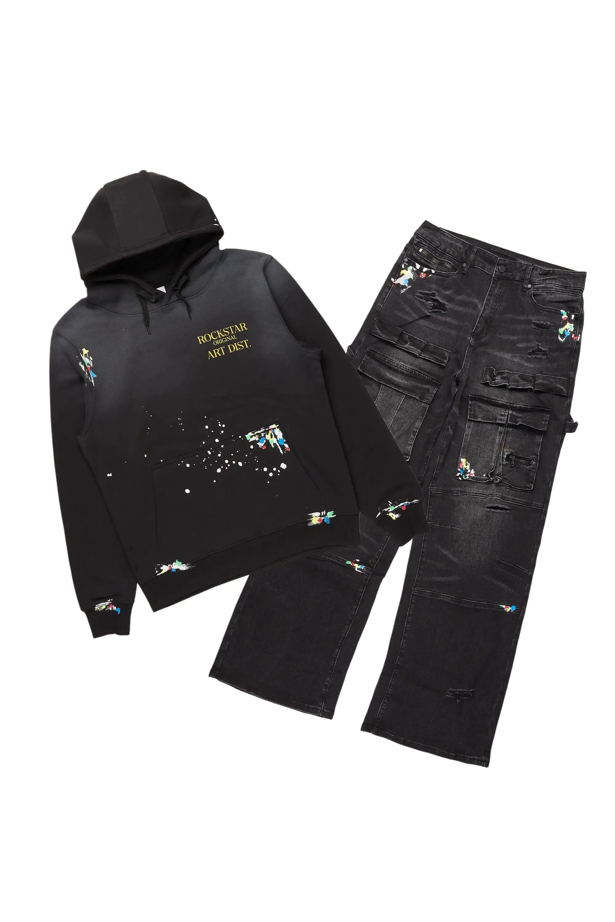 Art Dist Black Hoodie/Baggy Fit Jean Bundle sold by Rockstar Original