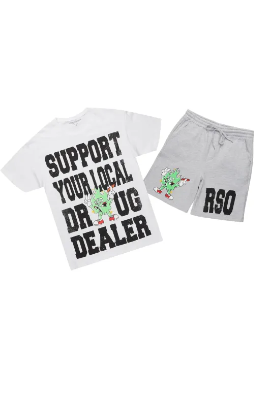 Mareona White/Grey T-Shirt Short Set sold by Rockstar Original