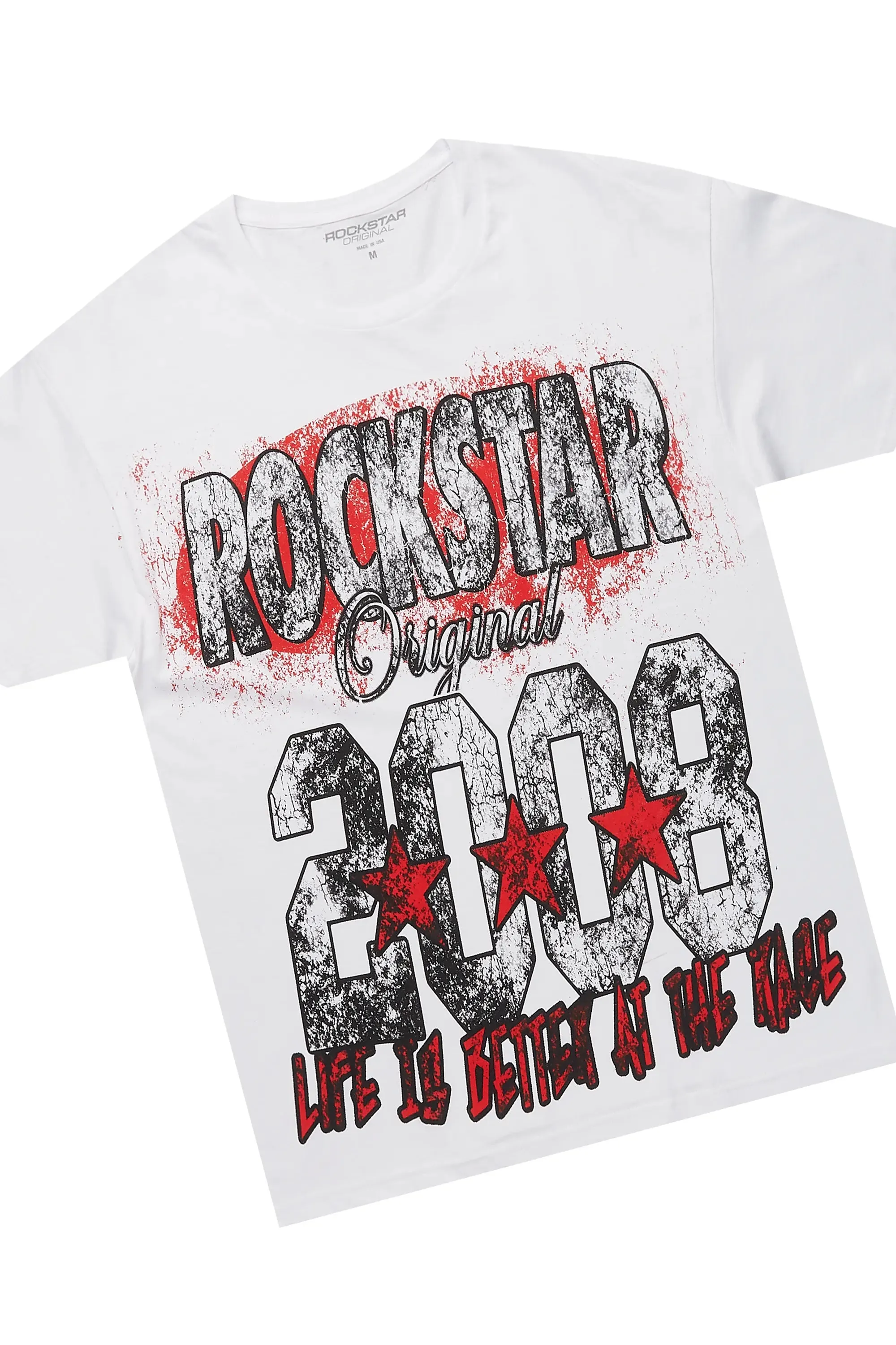 Ashlynn White/Red T-Shirt Short Set sold by Rockstar Original product image thumbnail 2