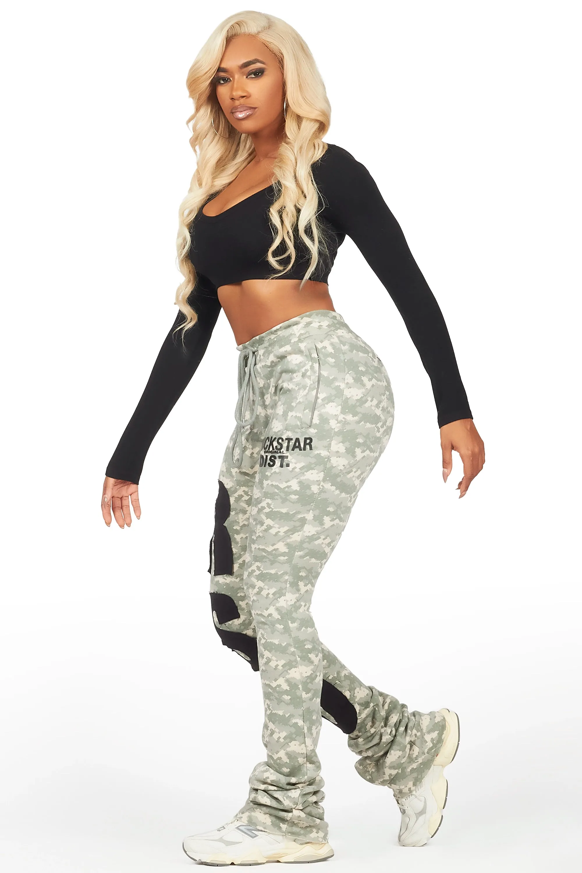 Tatiana Digital Camo Super Stacked Track Pant sold by Rockstar Original product image thumbnail 3