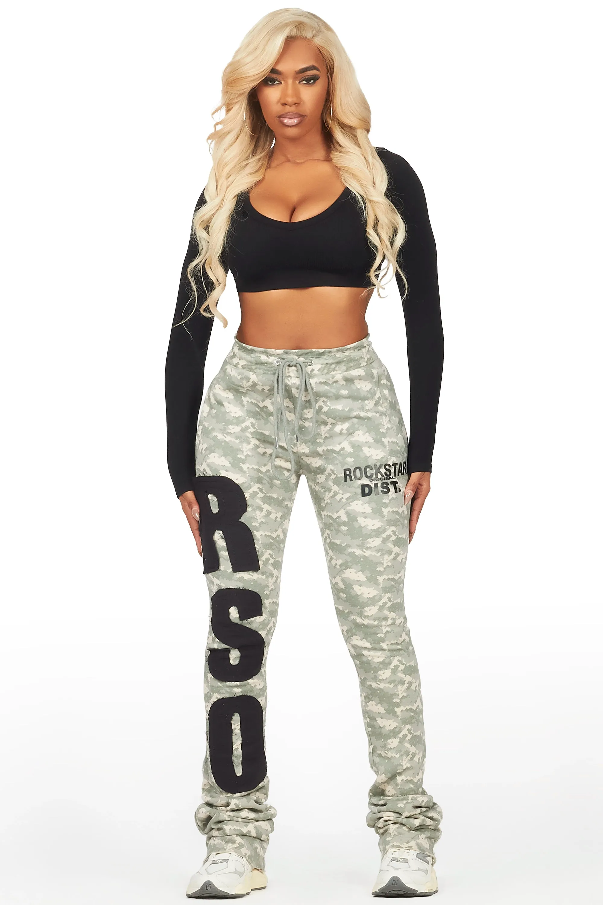 Tatiana Digital Camo Super Stacked Track Pant sold by Rockstar Original product image thumbnail 2