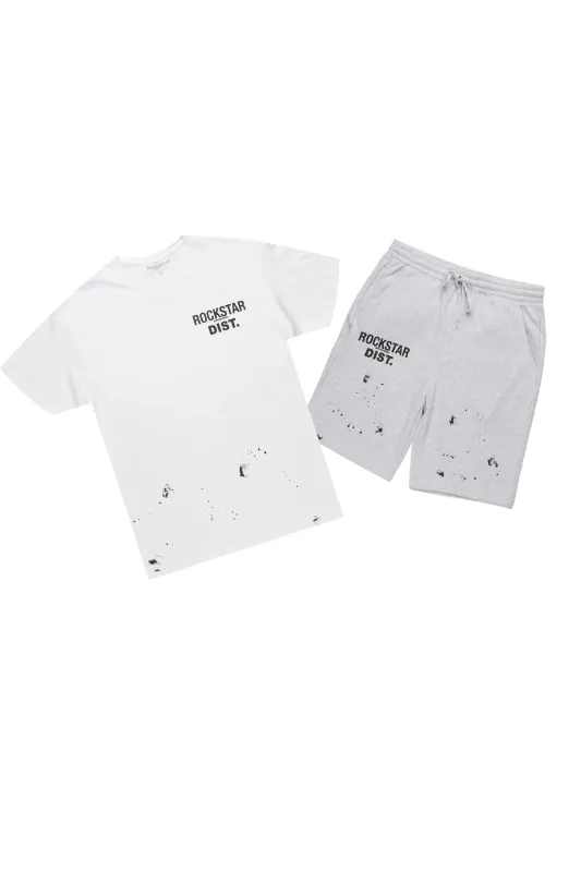 Raffer White/Grey T-Shirt/Short Set sold by Rockstar Original