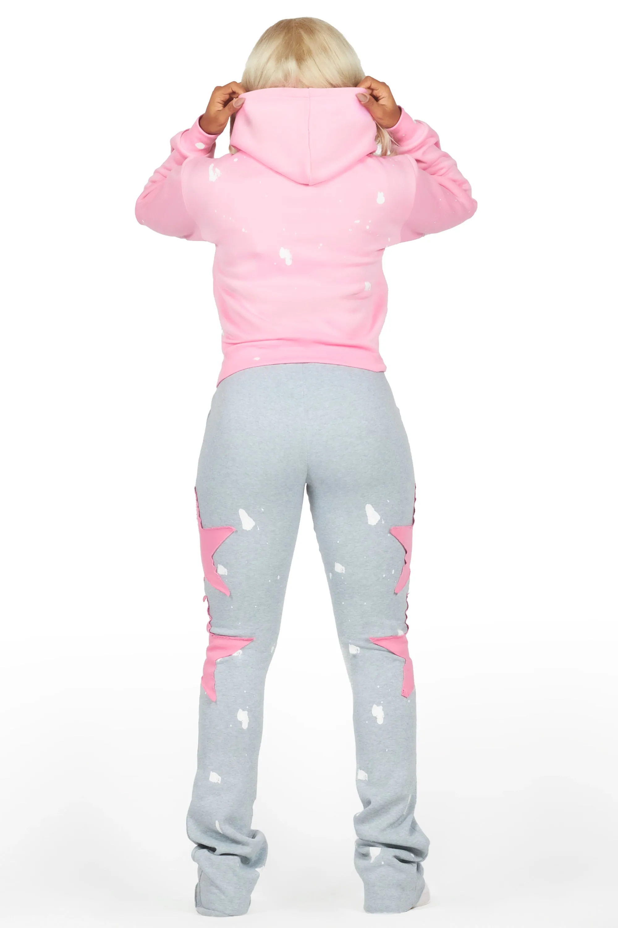 Jaden Pink/Heather Grey Super Stacked Trackset sold by Rockstar Original product image thumbnail 5