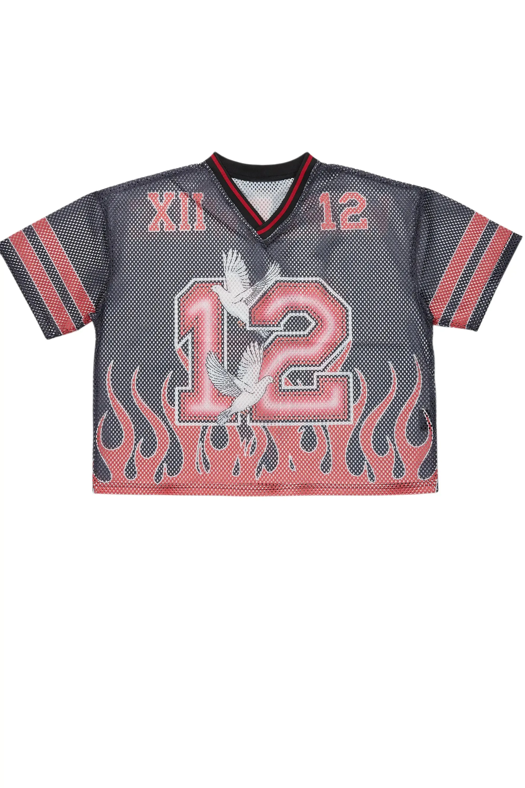 Lukas Black Oversize Graphic Mesh Jersey sold by Rockstar Original