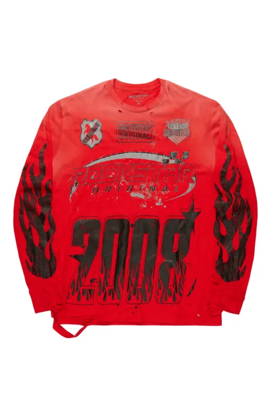Amos Red Long Sleeve Graphic T-Shirt sold by Rockstar Original