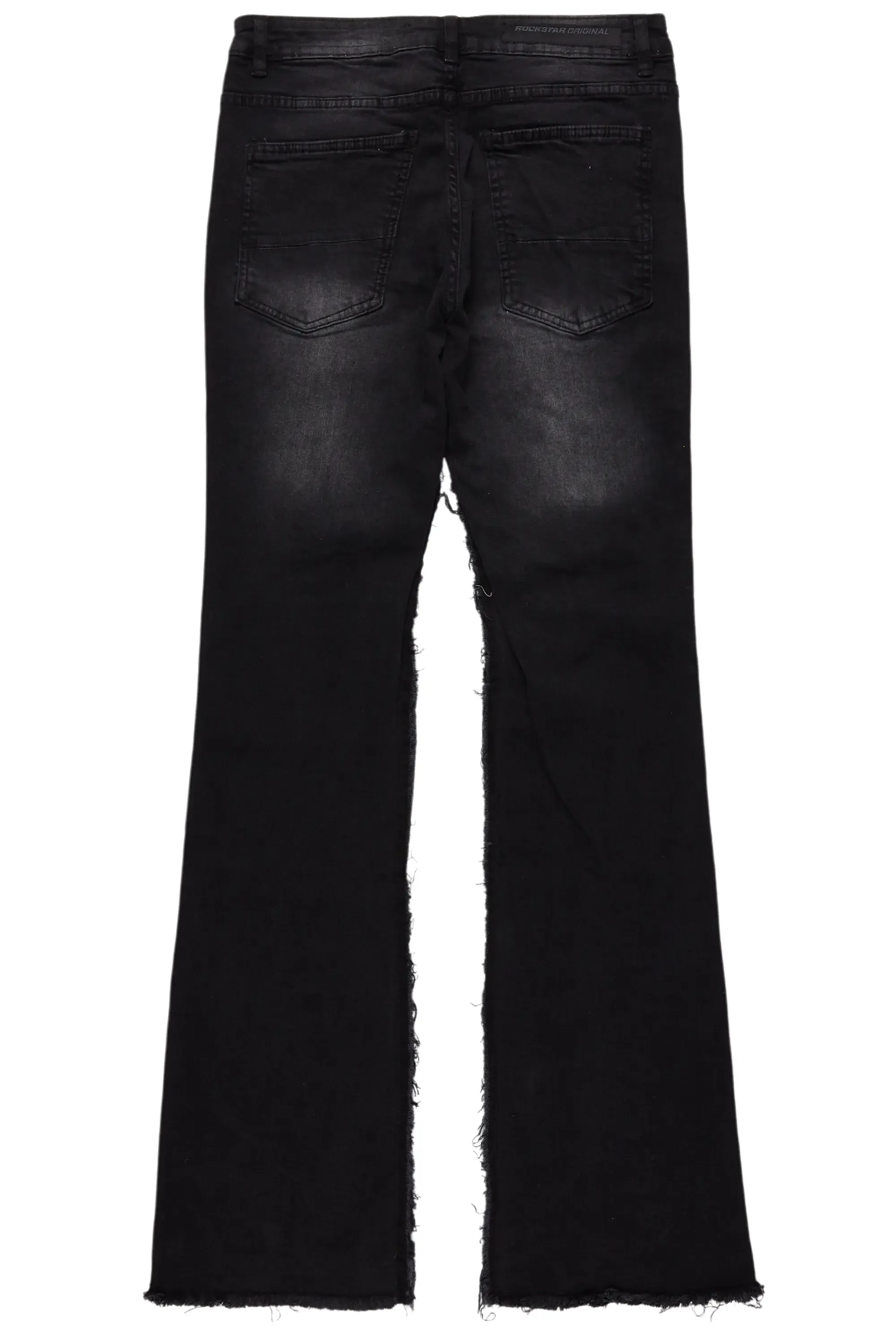 Helki Black/Pink Roller Paint Stacked Flare Jean sold by Rockstar Original product image thumbnail 3