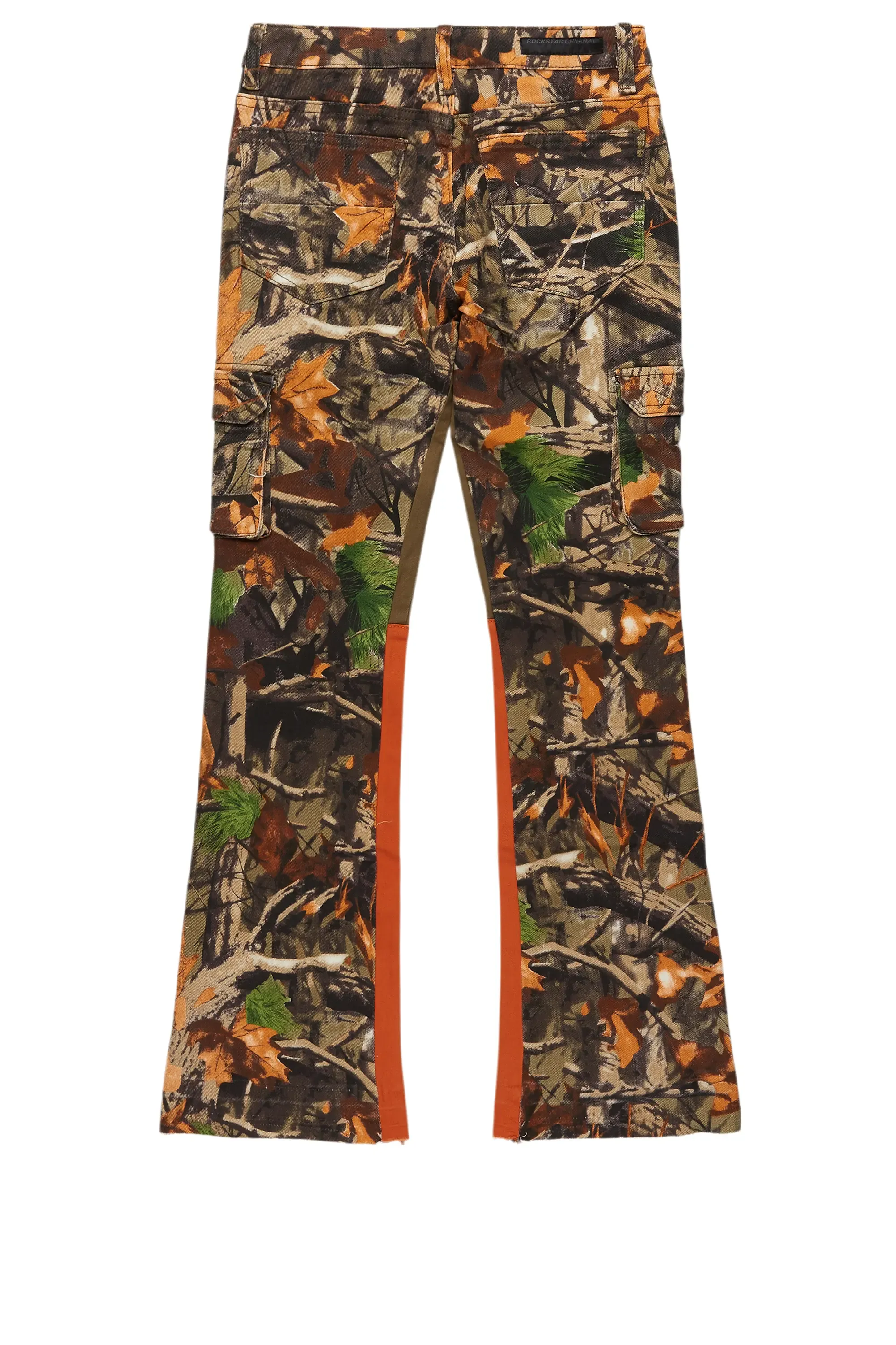 Boys Rolan Orange Tree Camo Stacked Flare Jean sold by Rockstar Original product image thumbnail 3