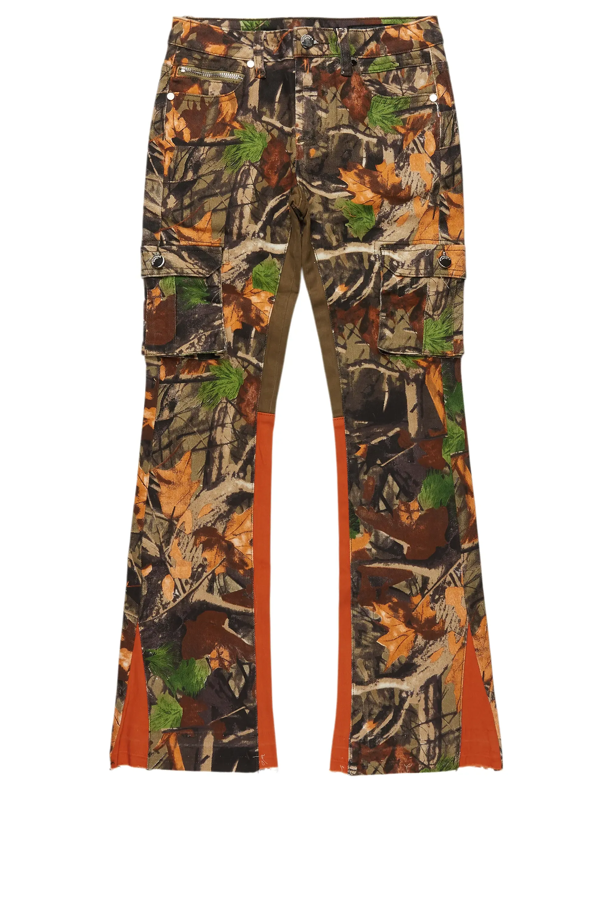 Boys Rolan Orange Tree Camo Stacked Flare Jean sold by Rockstar Original