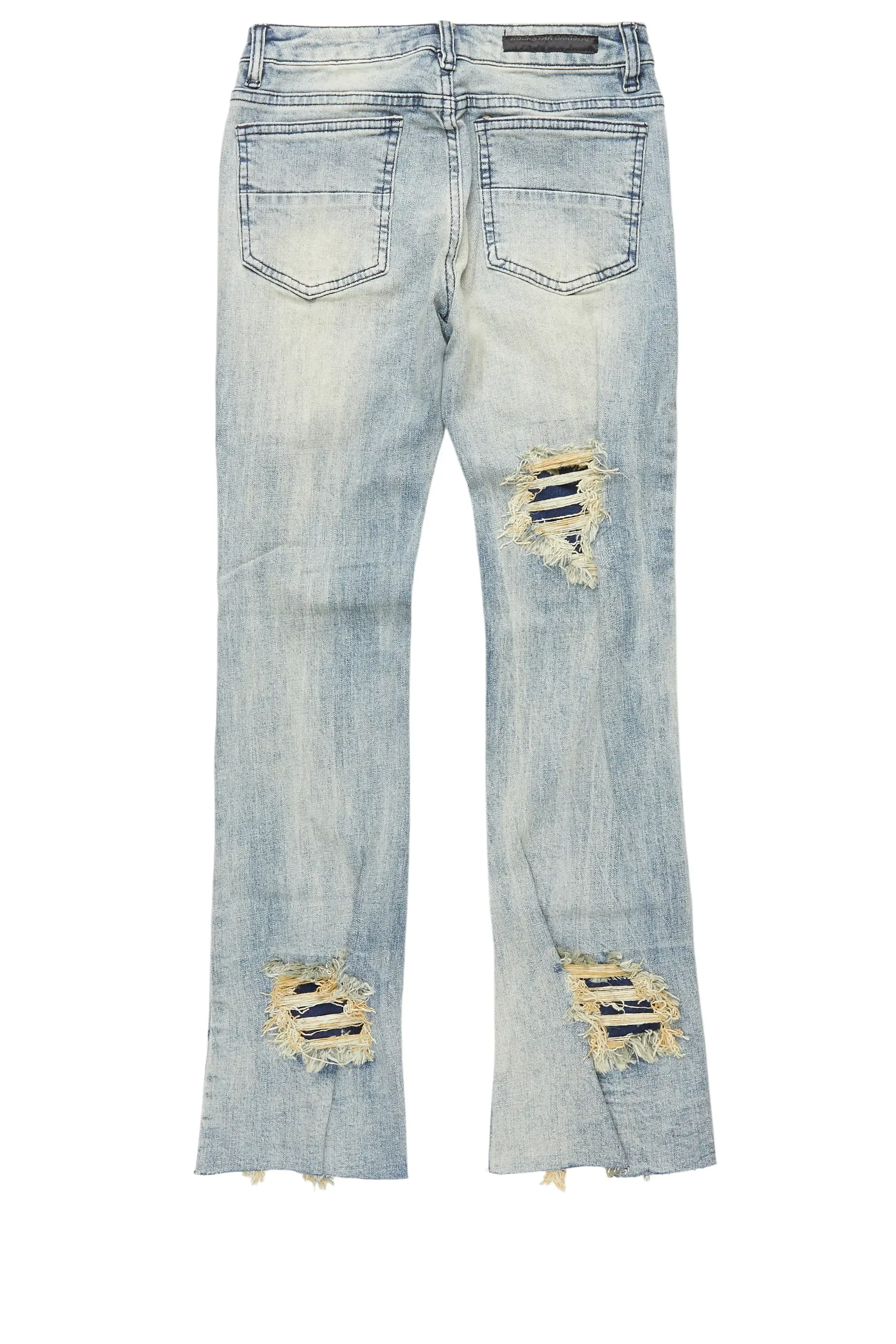 Boys Fateh Light Blue Stacked Flare Jean sold by Rockstar Original product image thumbnail 3