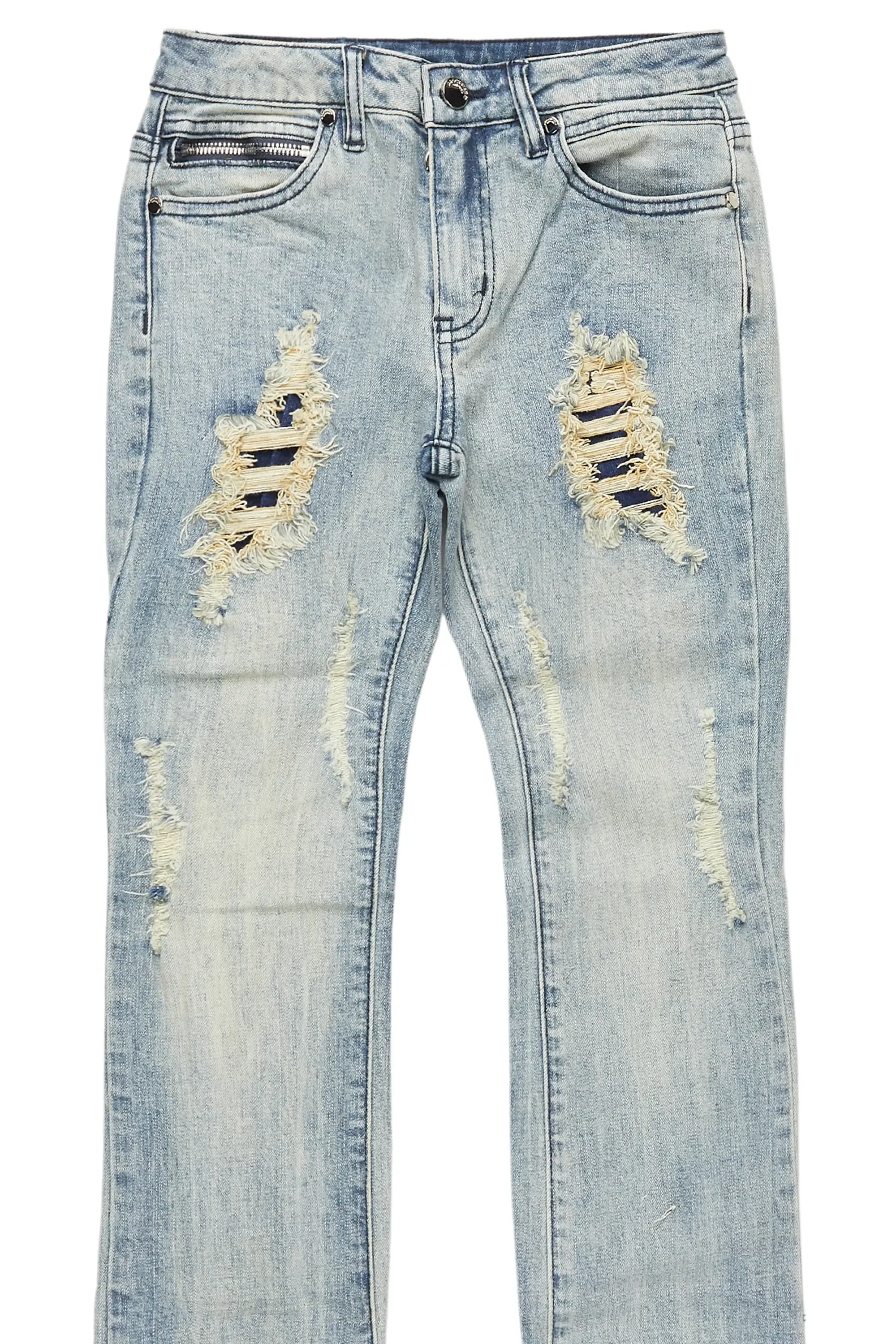 Boys Fateh Light Blue Stacked Flare Jean sold by Rockstar Original product image thumbnail 2