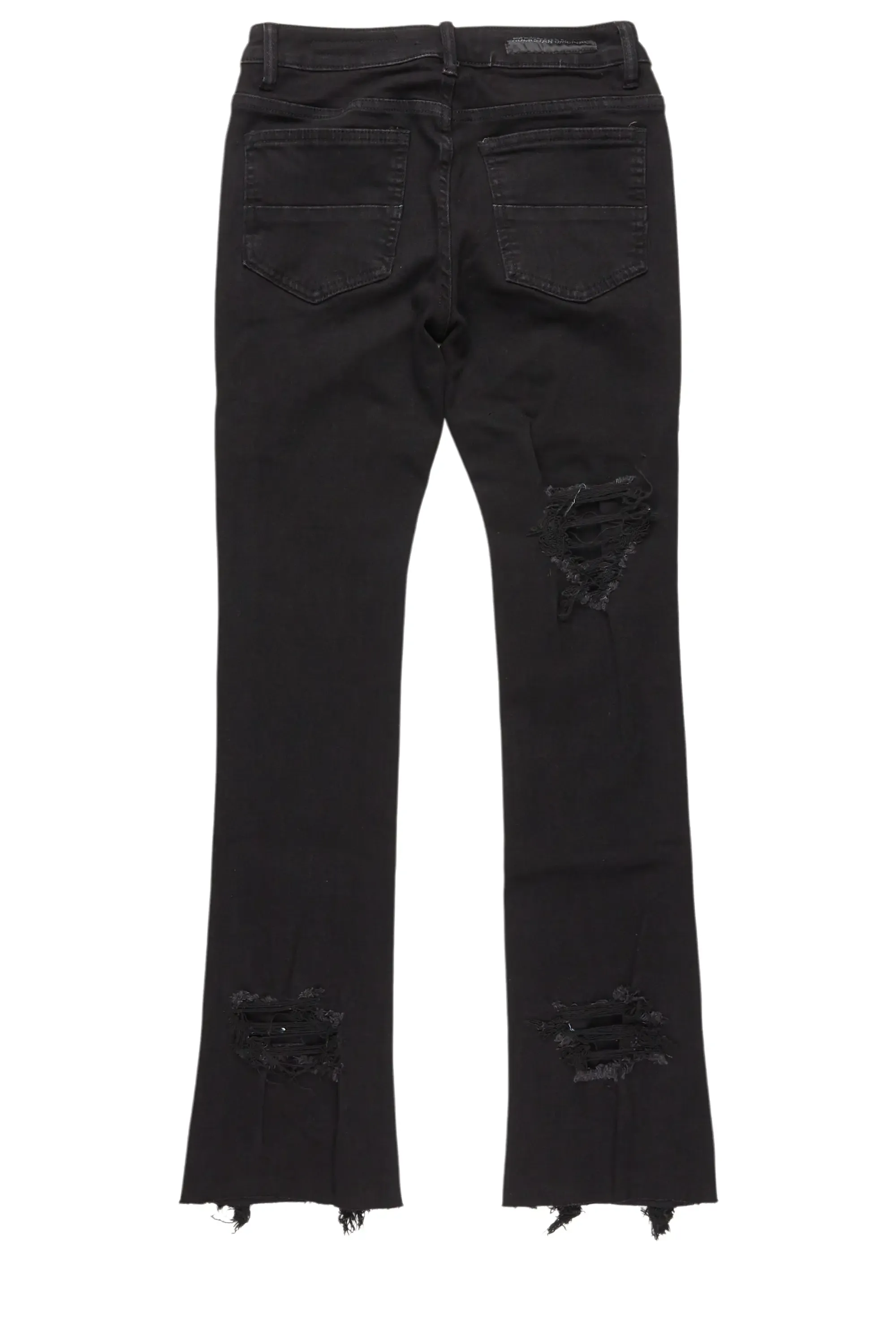 Boys Fateh Jet Black Stacked Flare Jean sold by Rockstar Original product image thumbnail 3