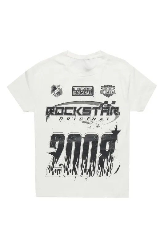 Boys Amos White Graphic T-Shirt sold by Rockstar Original