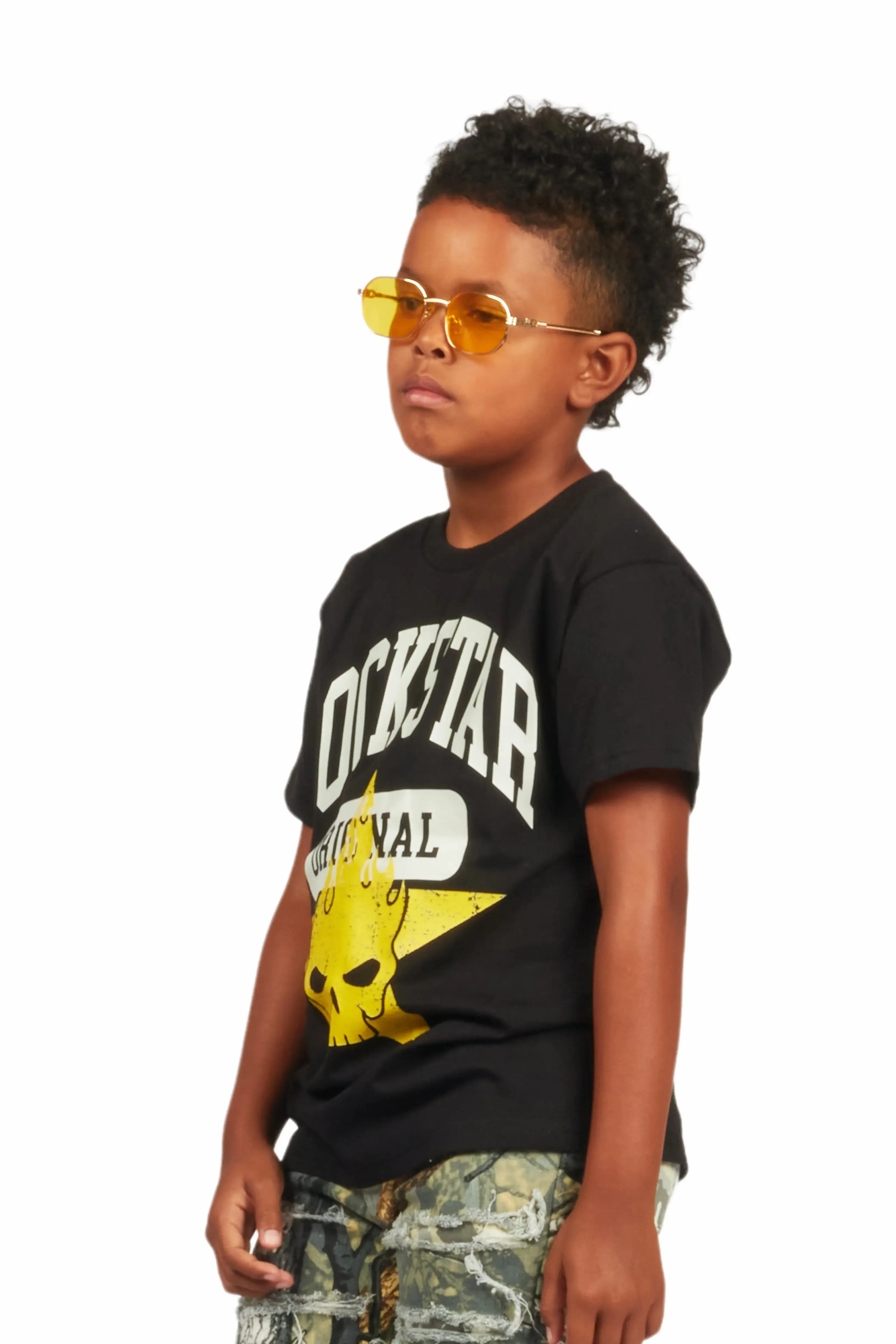 Boys Semaj Black Graphic T-Shirt sold by Rockstar Original product image thumbnail 5