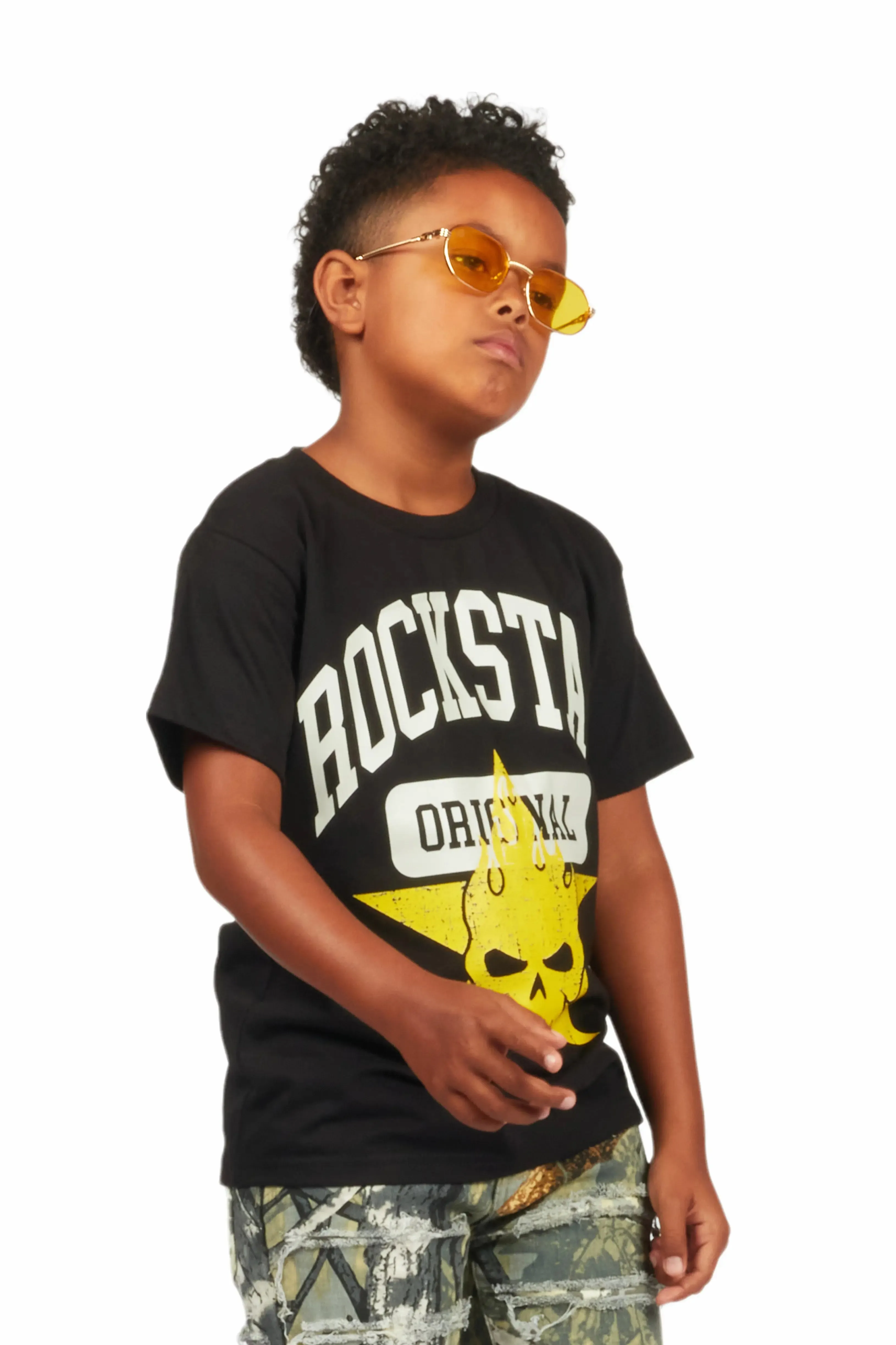 Boys Semaj Black Graphic T-Shirt sold by Rockstar Original product image thumbnail 3