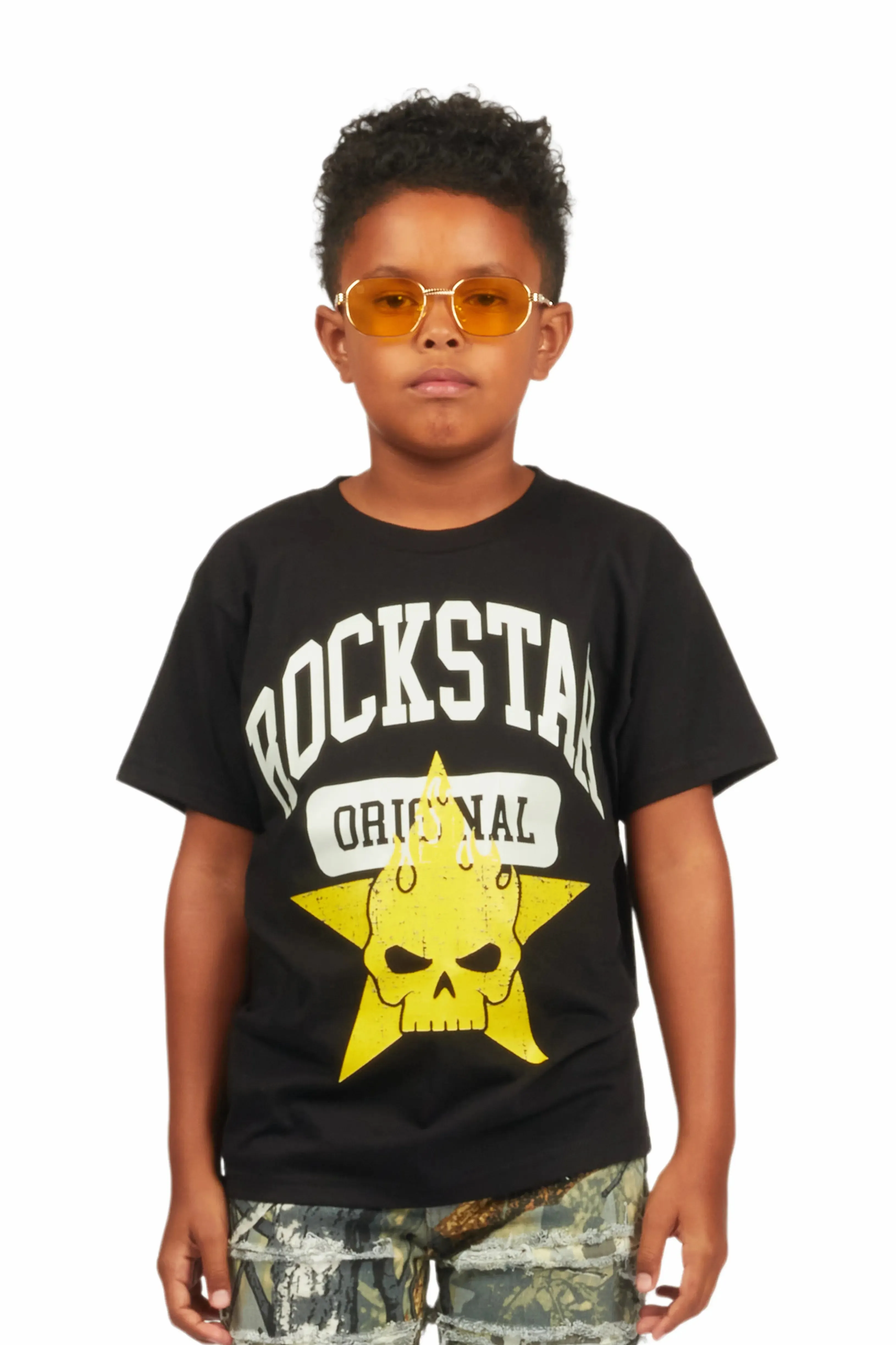 Boys Semaj Black Graphic T-Shirt sold by Rockstar Original product image thumbnail 2