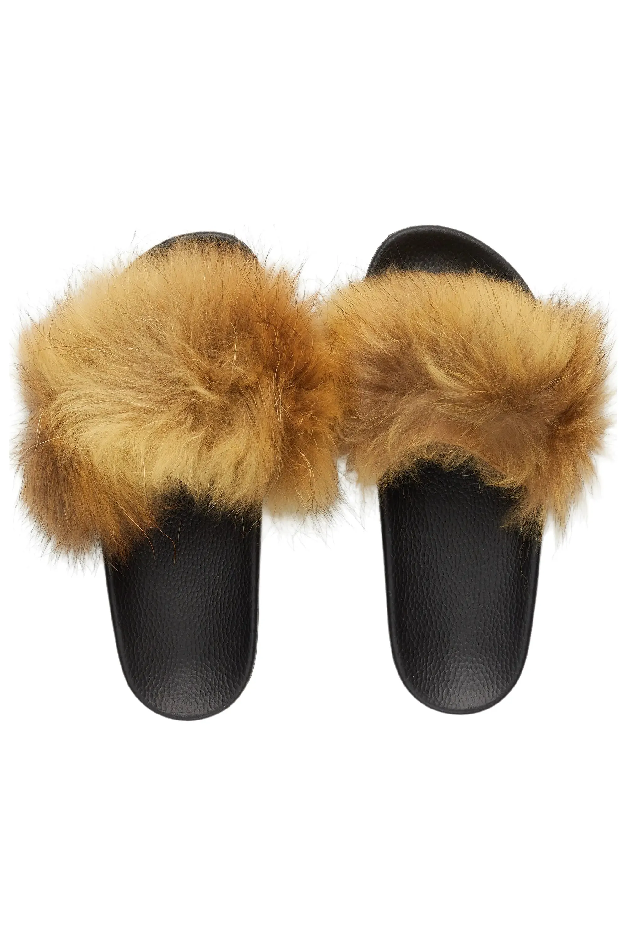 Jamonty Brown Fur Slides sold by Rockstar Original
