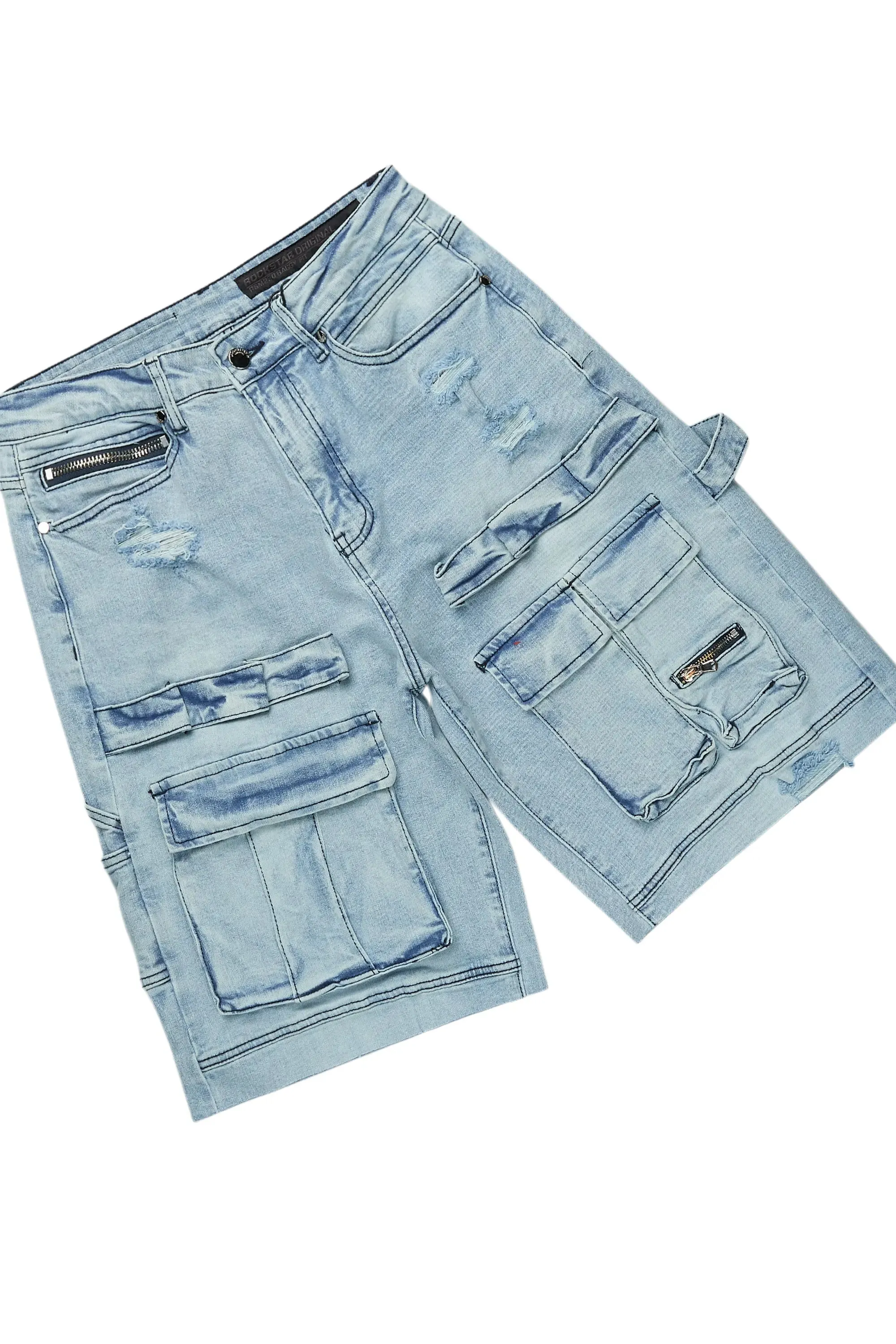 Beno White/Blue T-Shirt/Denim Short Set sold by Rockstar Original product image thumbnail 3
