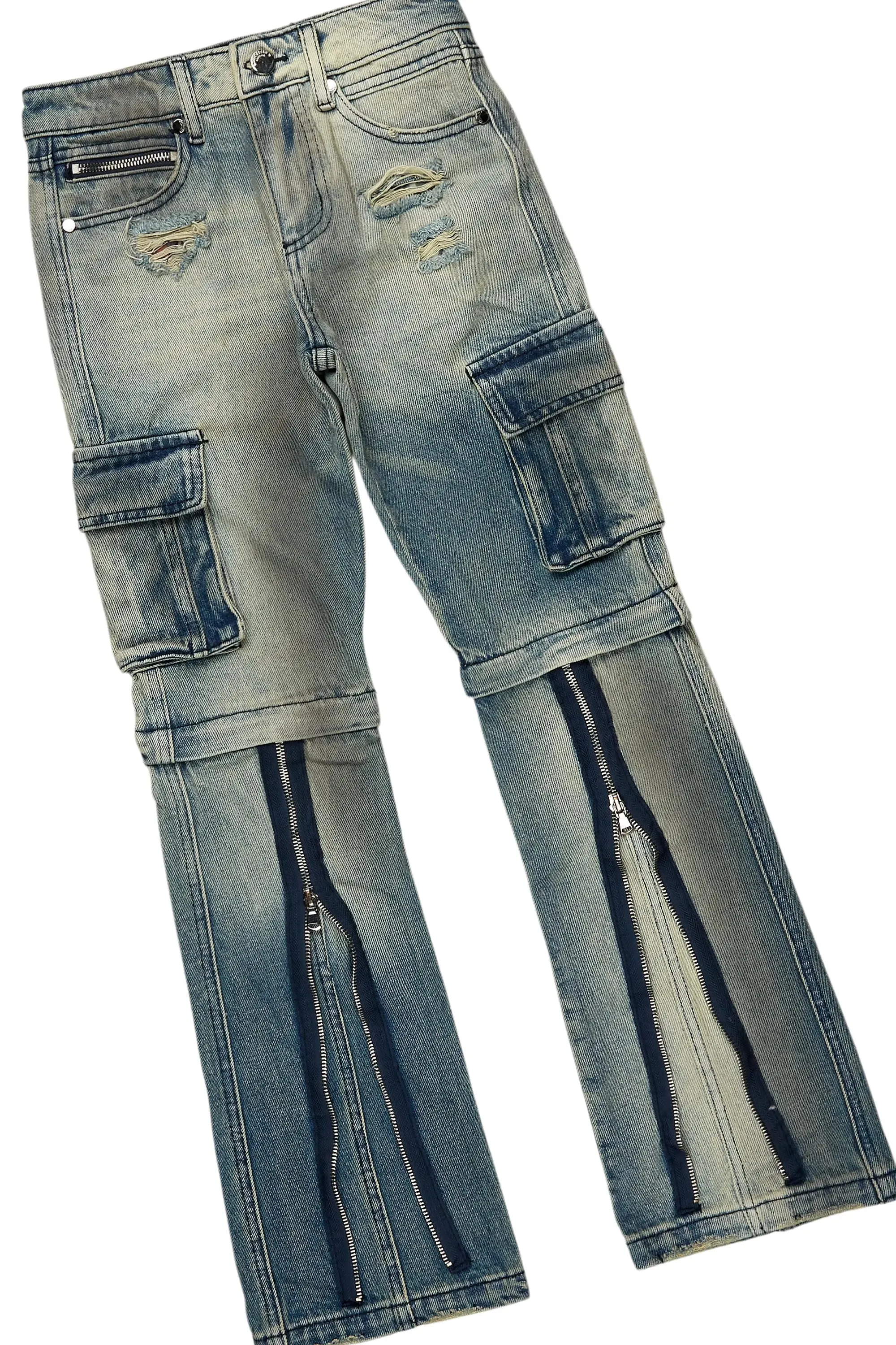 Boys Beno Beige/Blue Hoodie/Baggy Fit Jean Set sold by Rockstar Original product image thumbnail 3