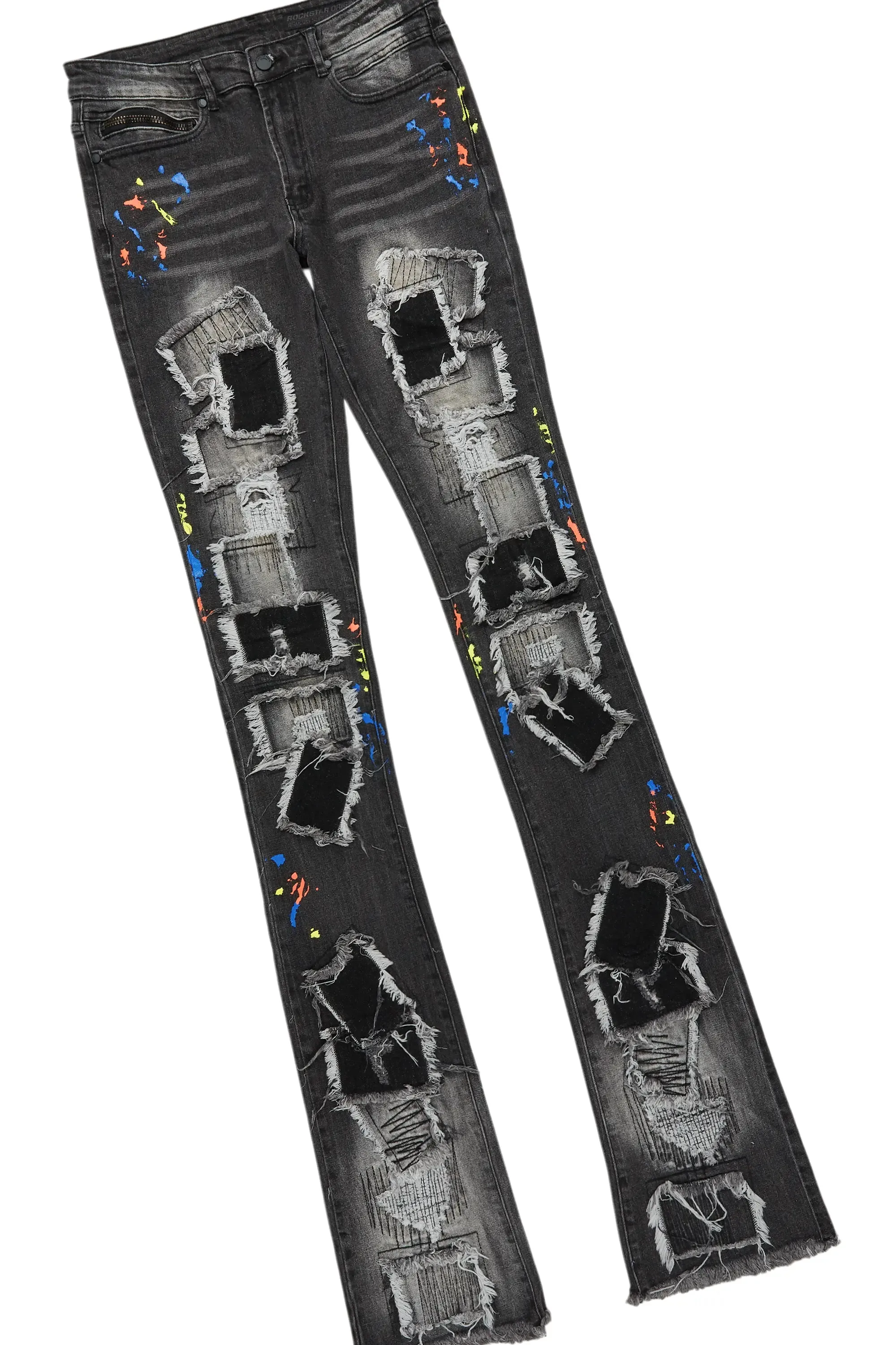 Waller Heather Grey Hoodie/Super Stacked Flare Jean Bundle sold by Rockstar Original product image thumbnail 3