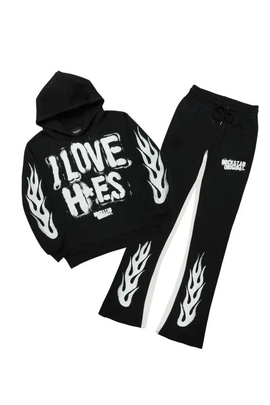 Banyan Black/White Hoodie/Baggy Fit Pant Set sold by Rockstar Original