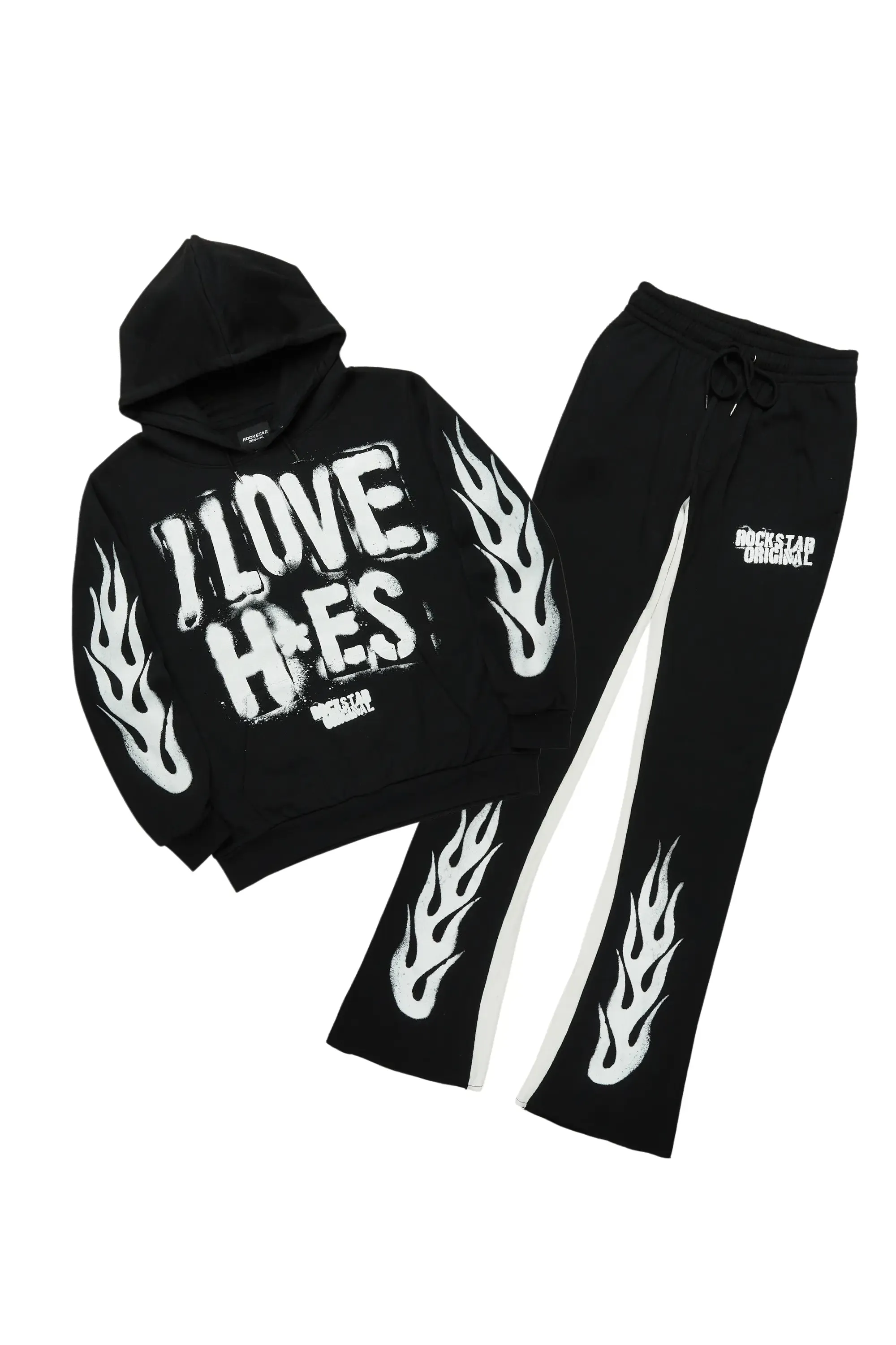 Banyan Black/White Hoodie/Baggy Fit Pant Set sold by Rockstar Original