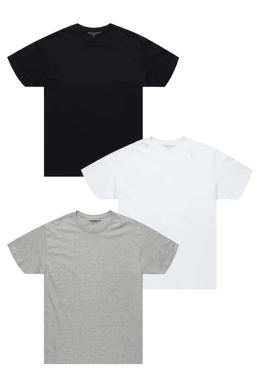Basic Rockstar Multi 3 Pack Plain T-Shirts sold by Rockstar Original