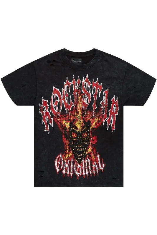 Seraia Vintage Black Oversized T-Shirt sold by Rockstar Original