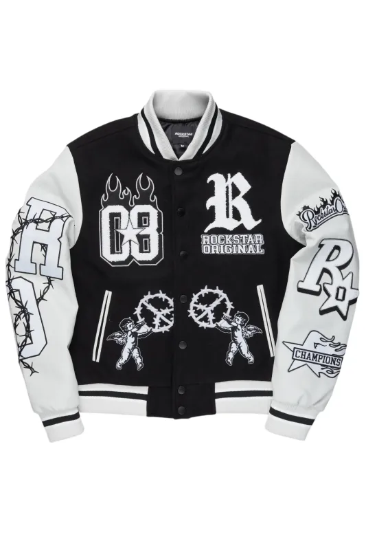 Vielsa Black Oversized Varsity Jacket sold by Rockstar Original