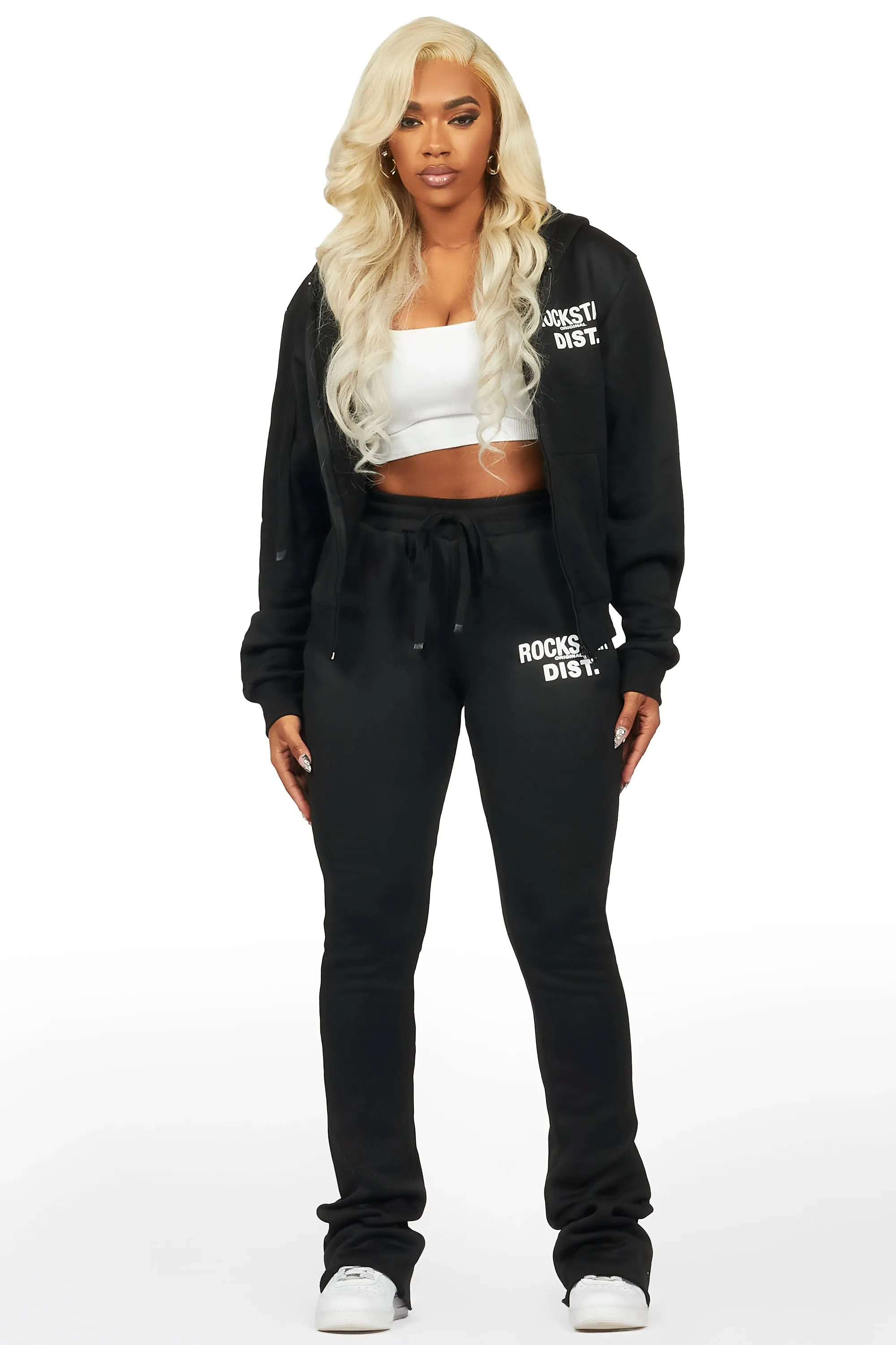 Kija Black Zip Up Super Stacked Trackset sold by Rockstar Original product image thumbnail 3