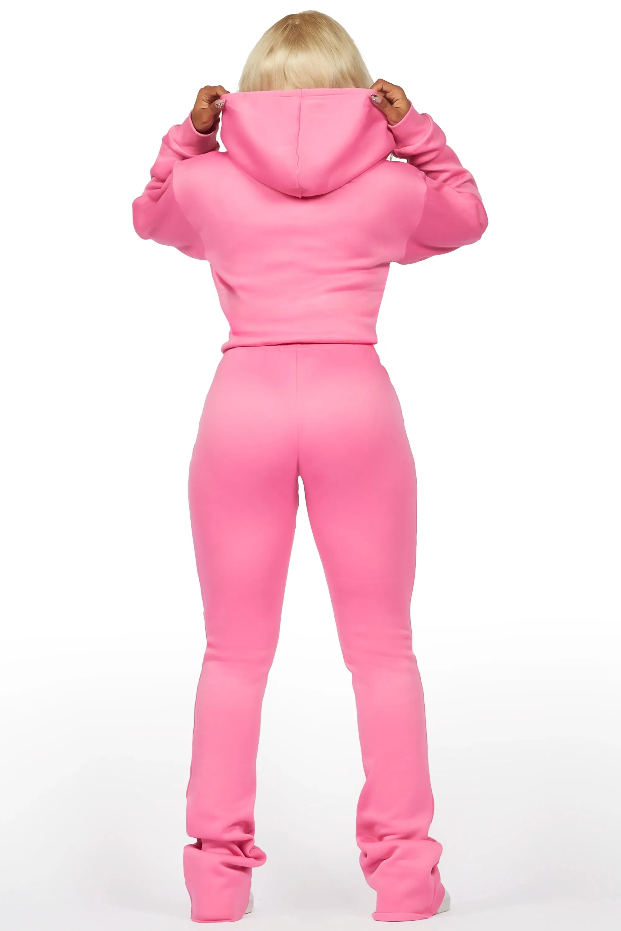 Kija Pink/White Zip Up Super Stacked Trackset sold by Rockstar Original product image thumbnail 3
