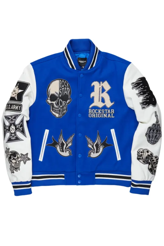 Nikkeda Royal Blue Oversized Varsity Jacket sold by Rockstar Original