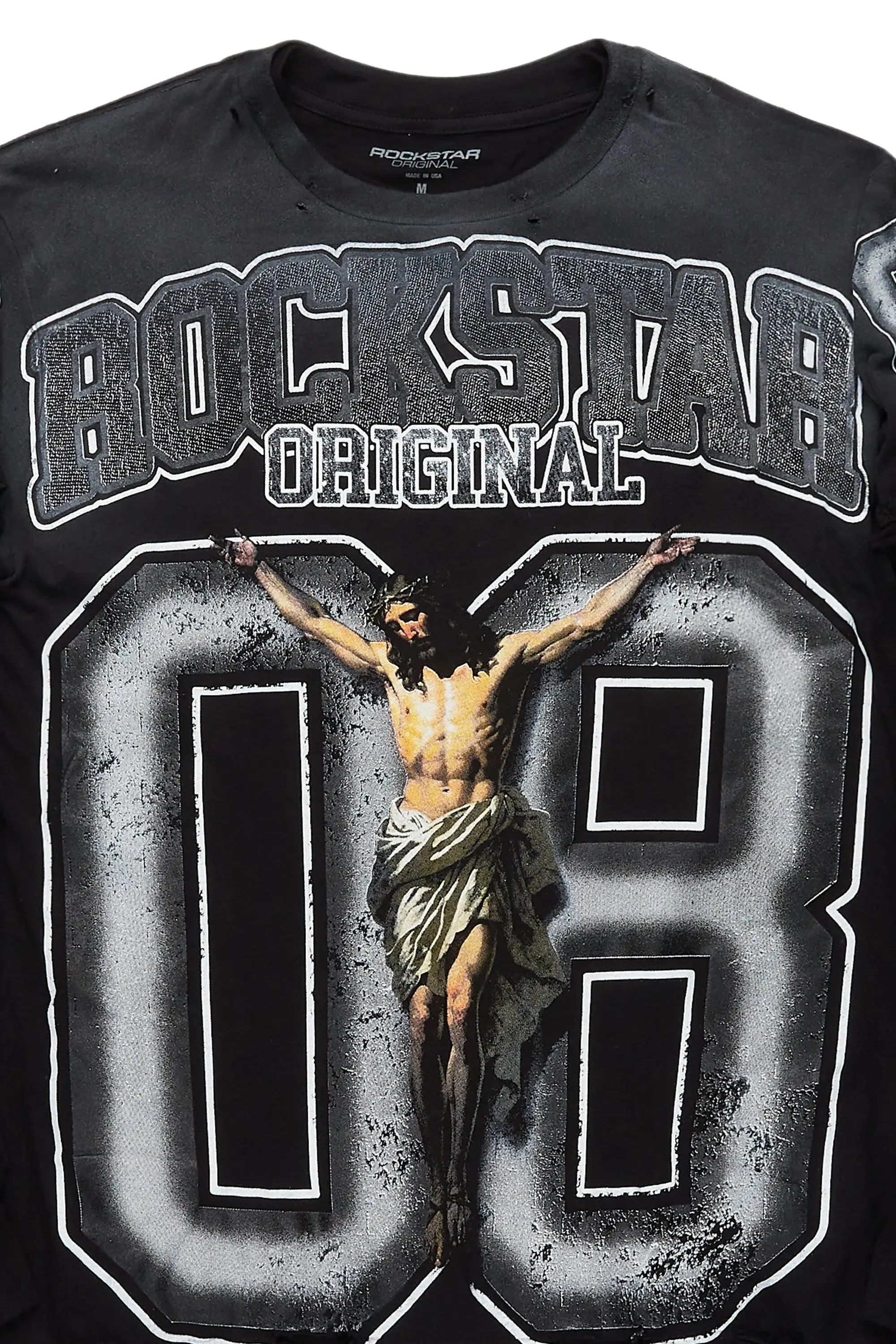 Tariqa Black/White Double Layer Graphic T-Shirt sold by Rockstar Original product image thumbnail 2