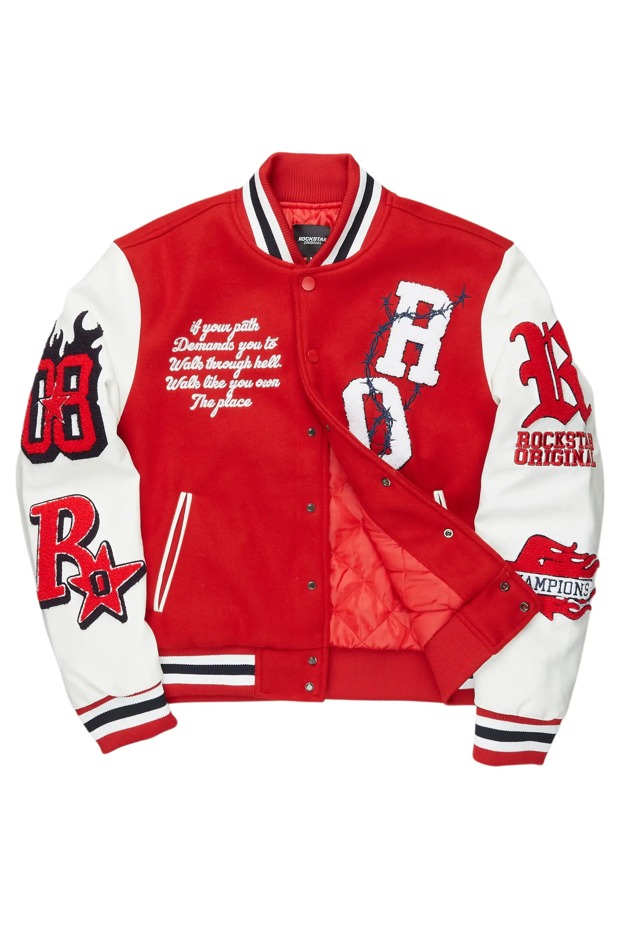 Sherniqua Red Oversized Varsity Jacket sold by Rockstar Original product image thumbnail 2