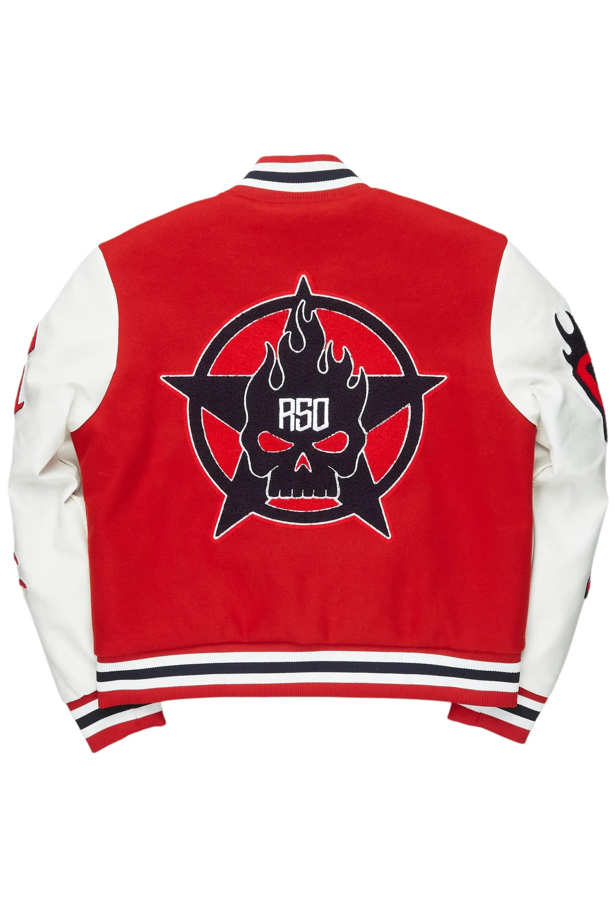 Sherniqua Red Oversized Varsity Jacket sold by Rockstar Original product image thumbnail 4