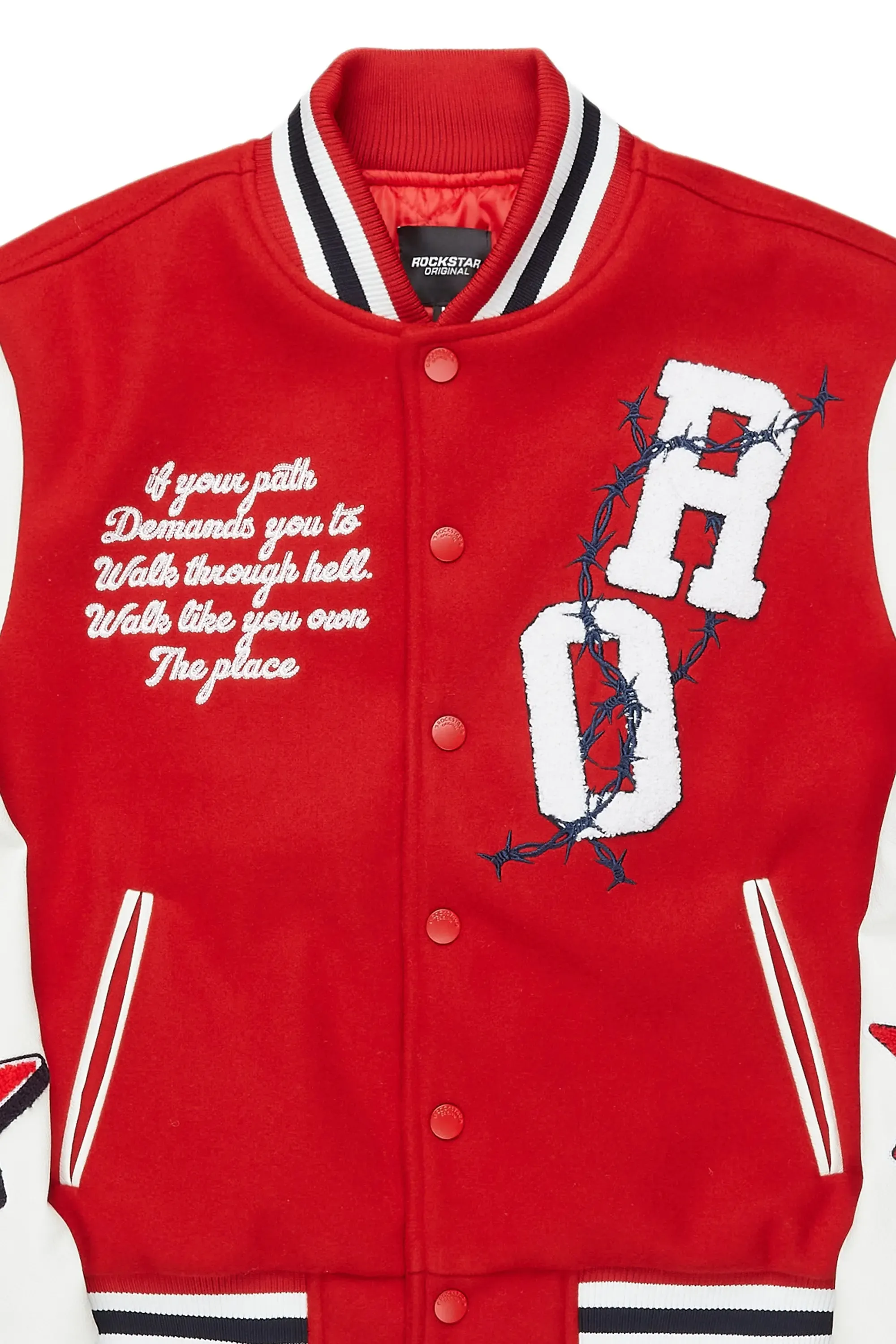 Sherniqua Red Oversized Varsity Jacket sold by Rockstar Original product image thumbnail 3