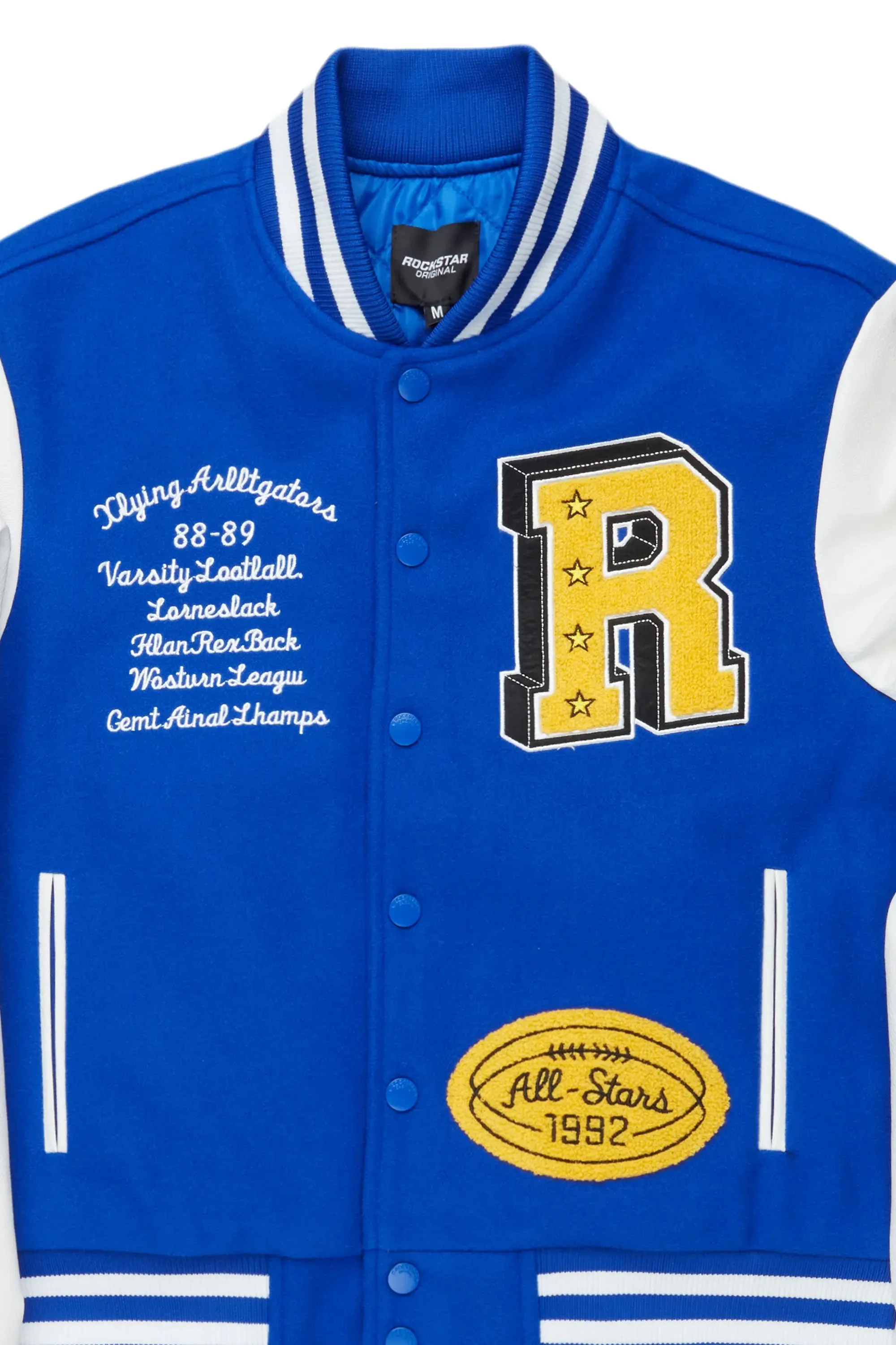 Ahjalee Royal Blue Oversized Varsity Jacket sold by Rockstar Original product image thumbnail 3
