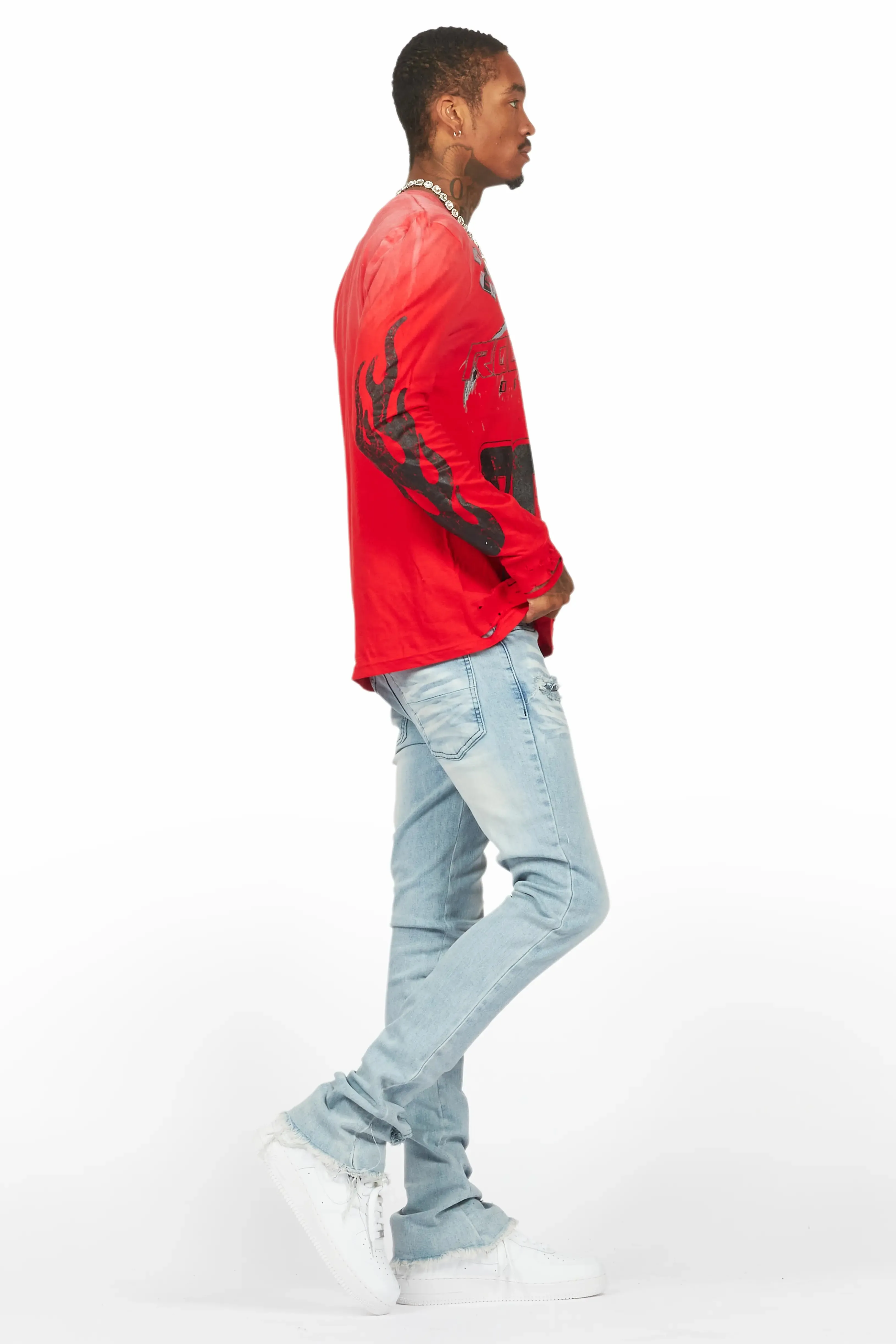 Savag Blue Stacked Flare Jean sold by Rockstar Original product image thumbnail 4