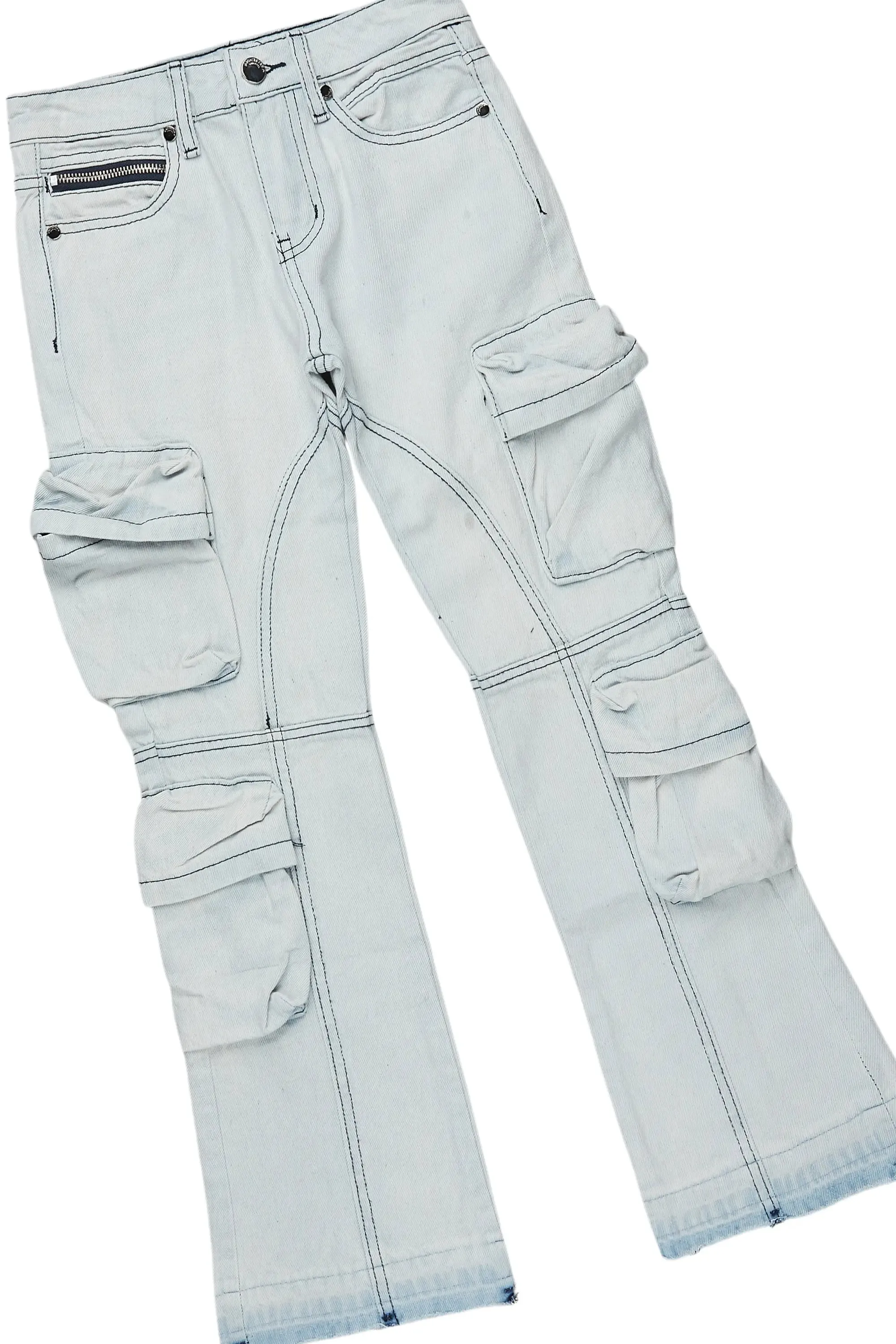 Boys Smitty Grey Hoodie/Stacked Flare Jean Set sold by Rockstar Original product image thumbnail 3