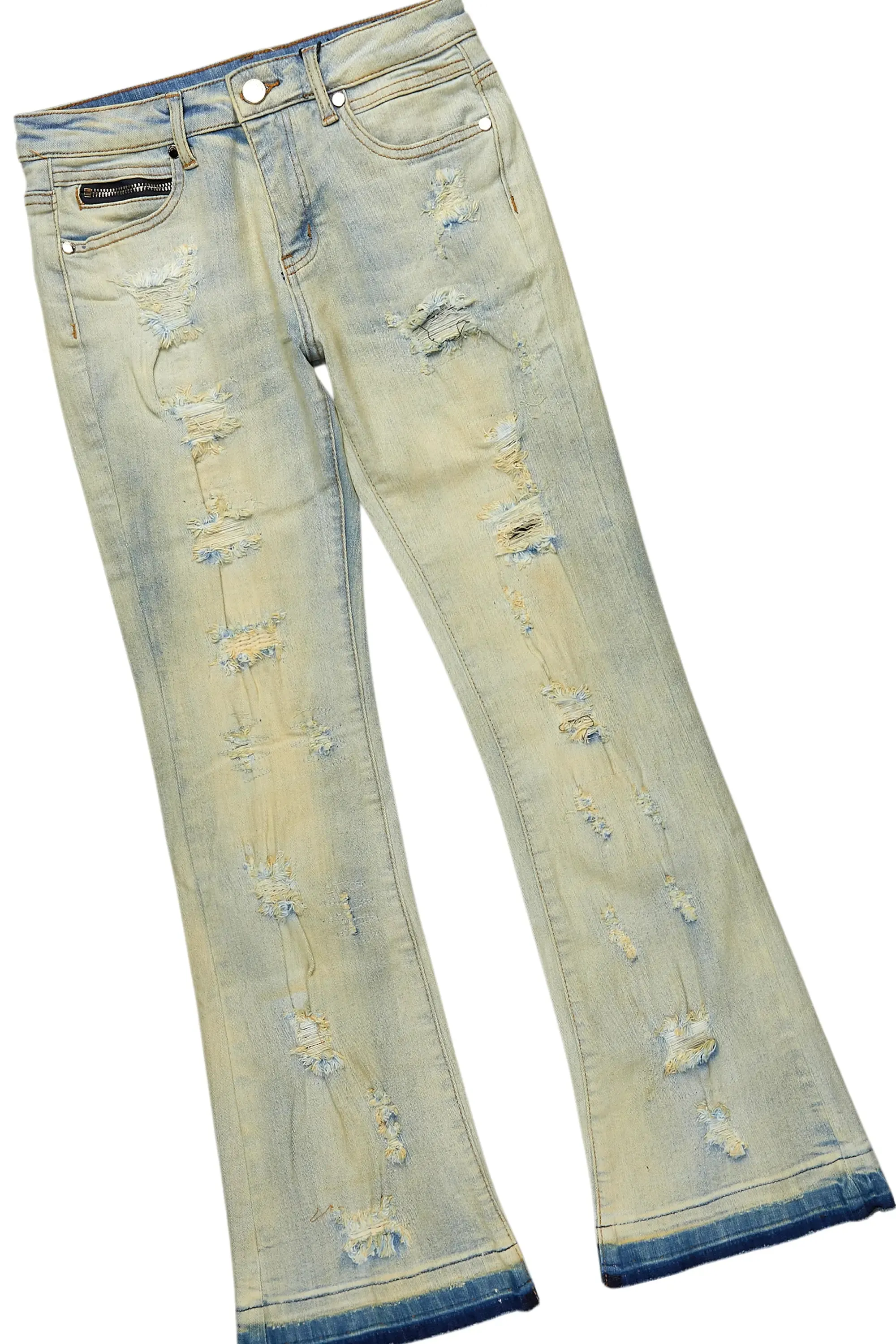 Boys Amos Royal Blue Hoodie/Stacked Flare Jean Set sold by Rockstar Original product image thumbnail 3